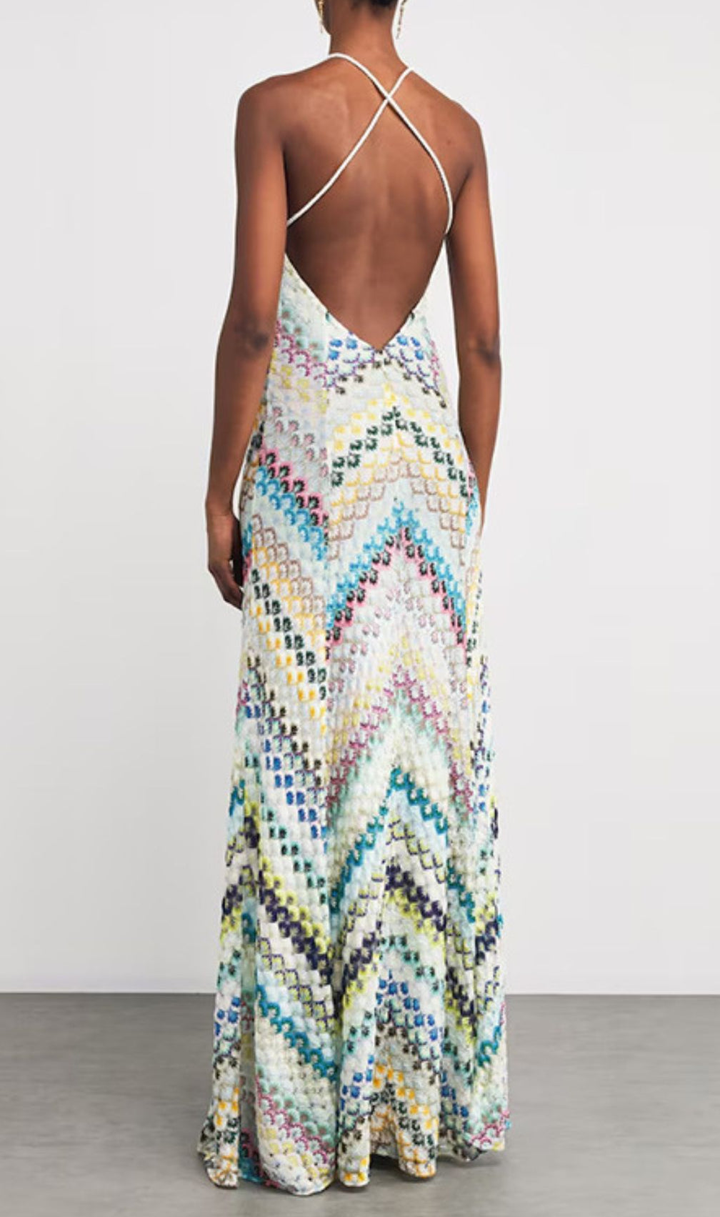 Hadas Boho Chic Crochet Knit Backless Maxi Dress - Colorful & Vibrant