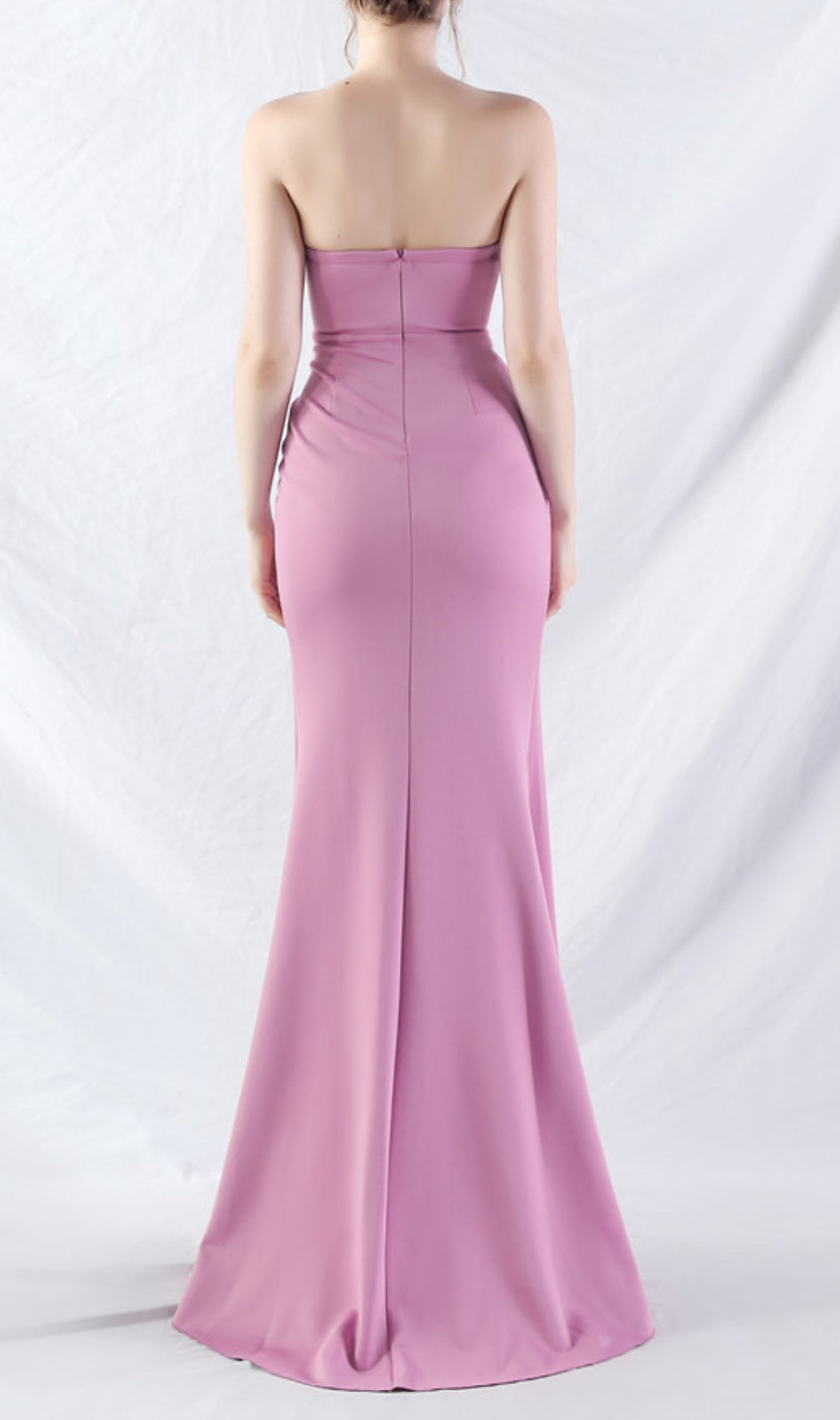 Chizue Purple Strapless Corset Split Maxi Dress