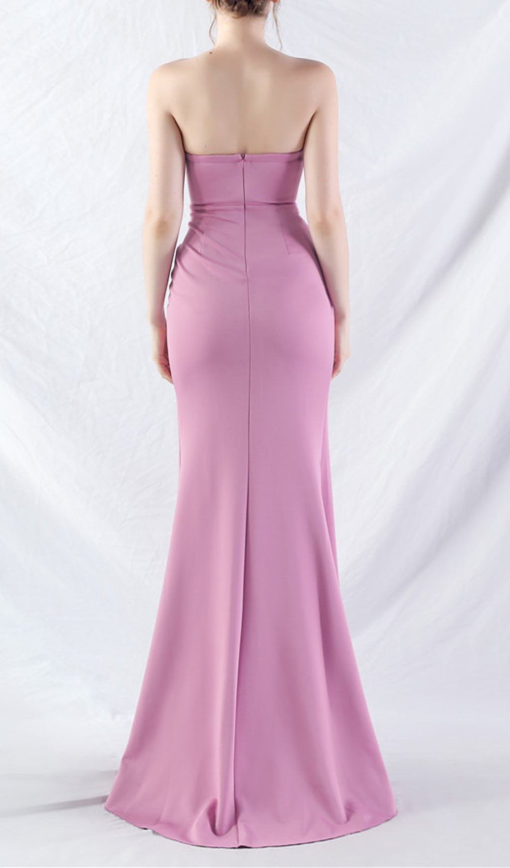 Chizue Purple Strapless Corset Split Maxi Dress