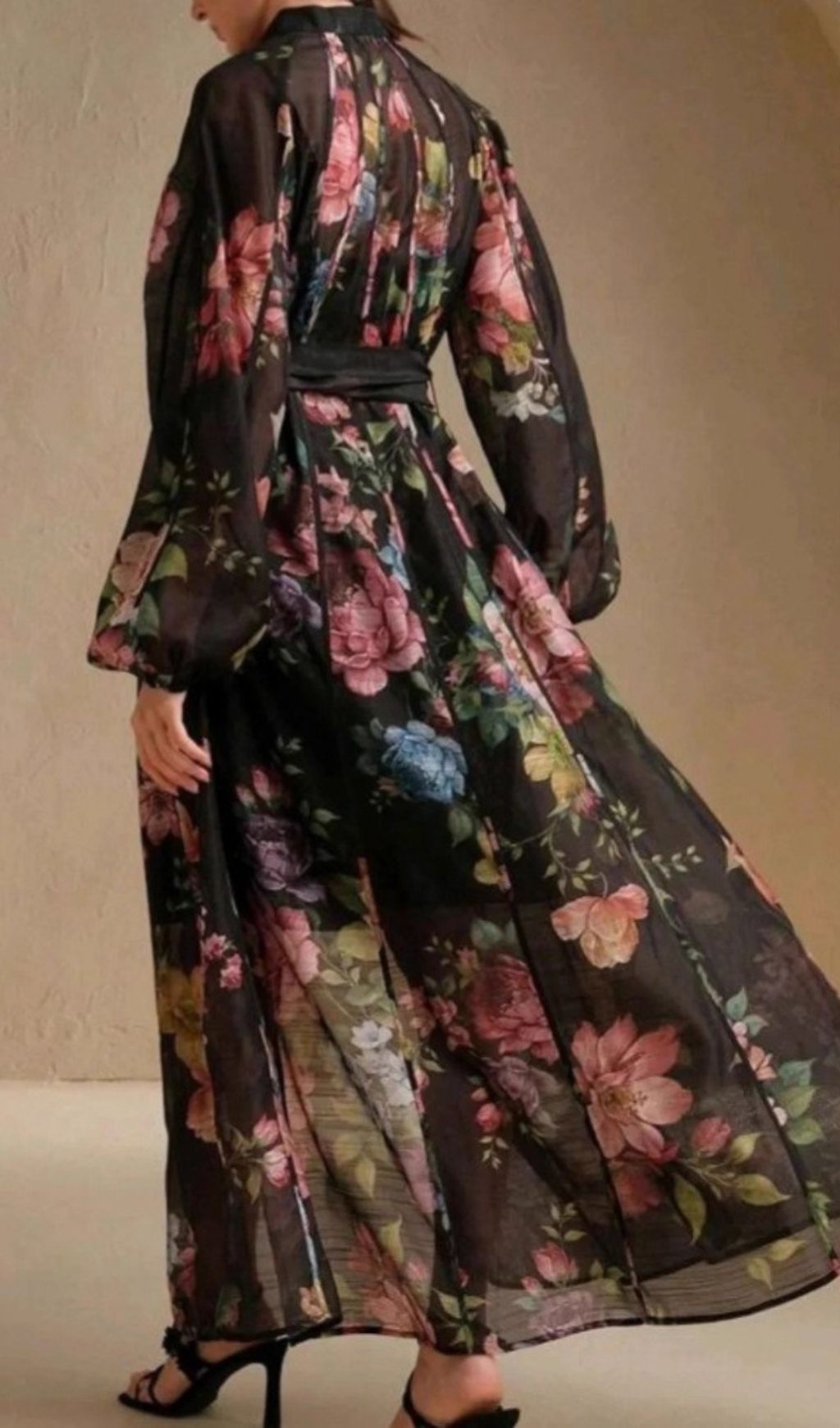 Gilad Printed Long Sleeve Maxi Dress
