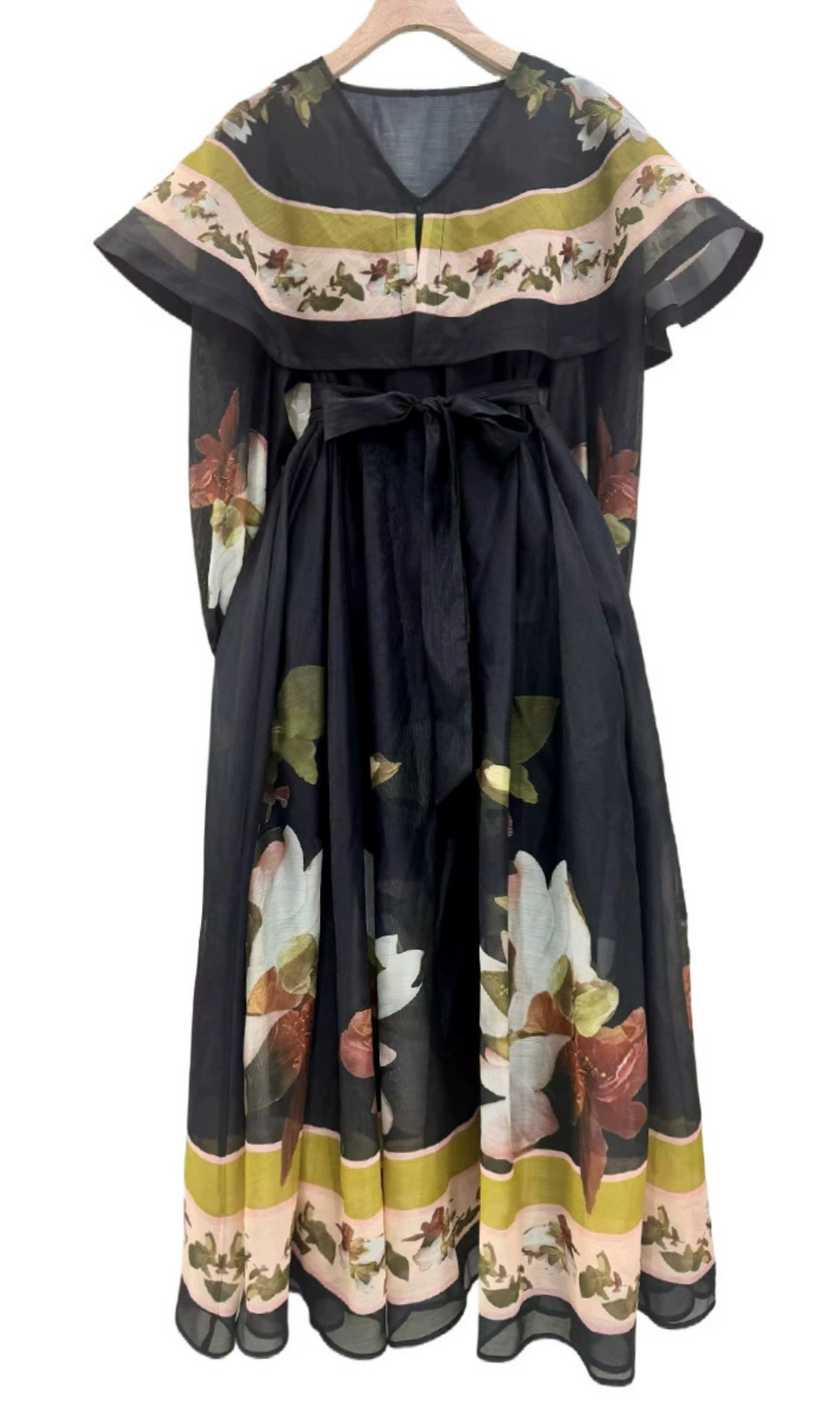 Helena Flower Printed Long Sleeve Maxi Dress