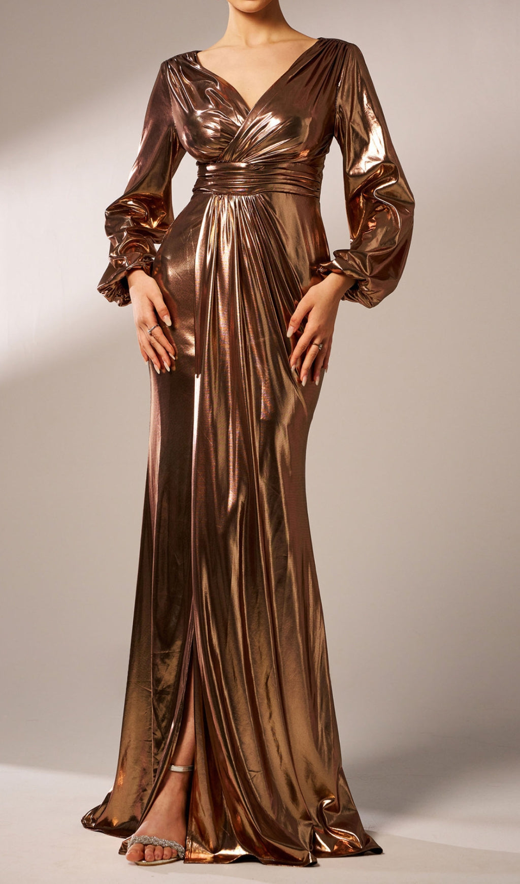 Craven Long Sleeve V-Neck Maxi Dress