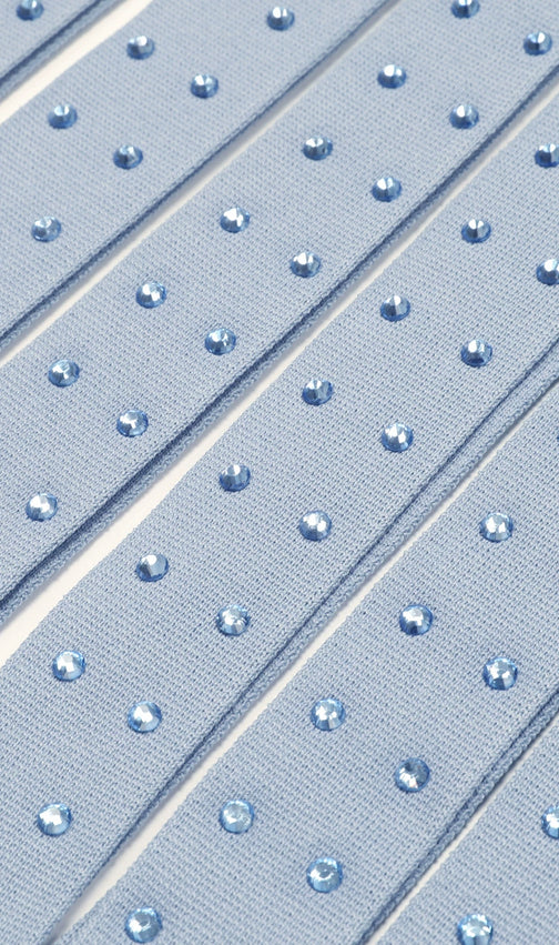 Kilikina Light Blue Sleeveless Diamante Knit Midi Dress