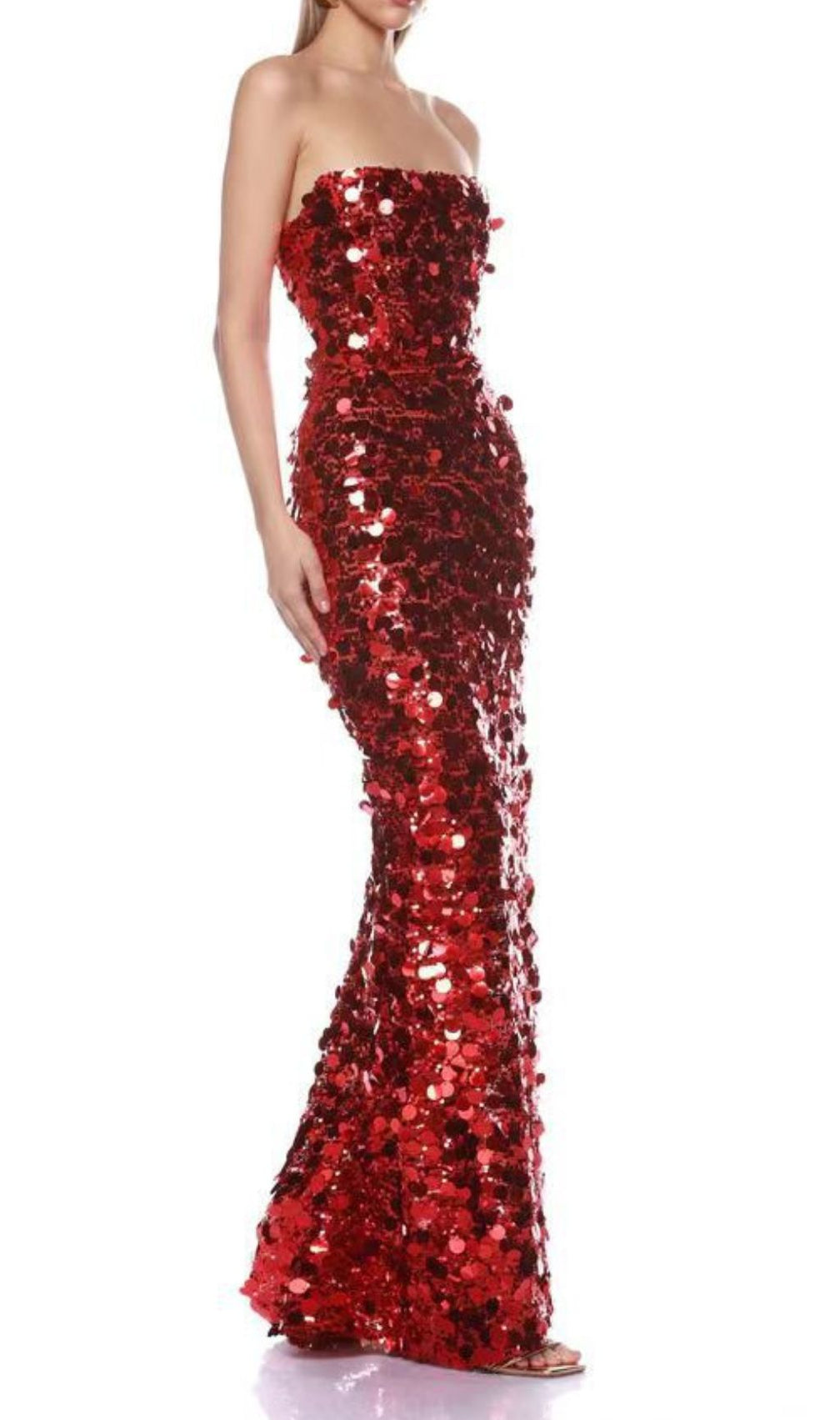 Jaya Red Strapless Sequin Maxi Dress | Unapologetic Glamour for Unforgettable Nights