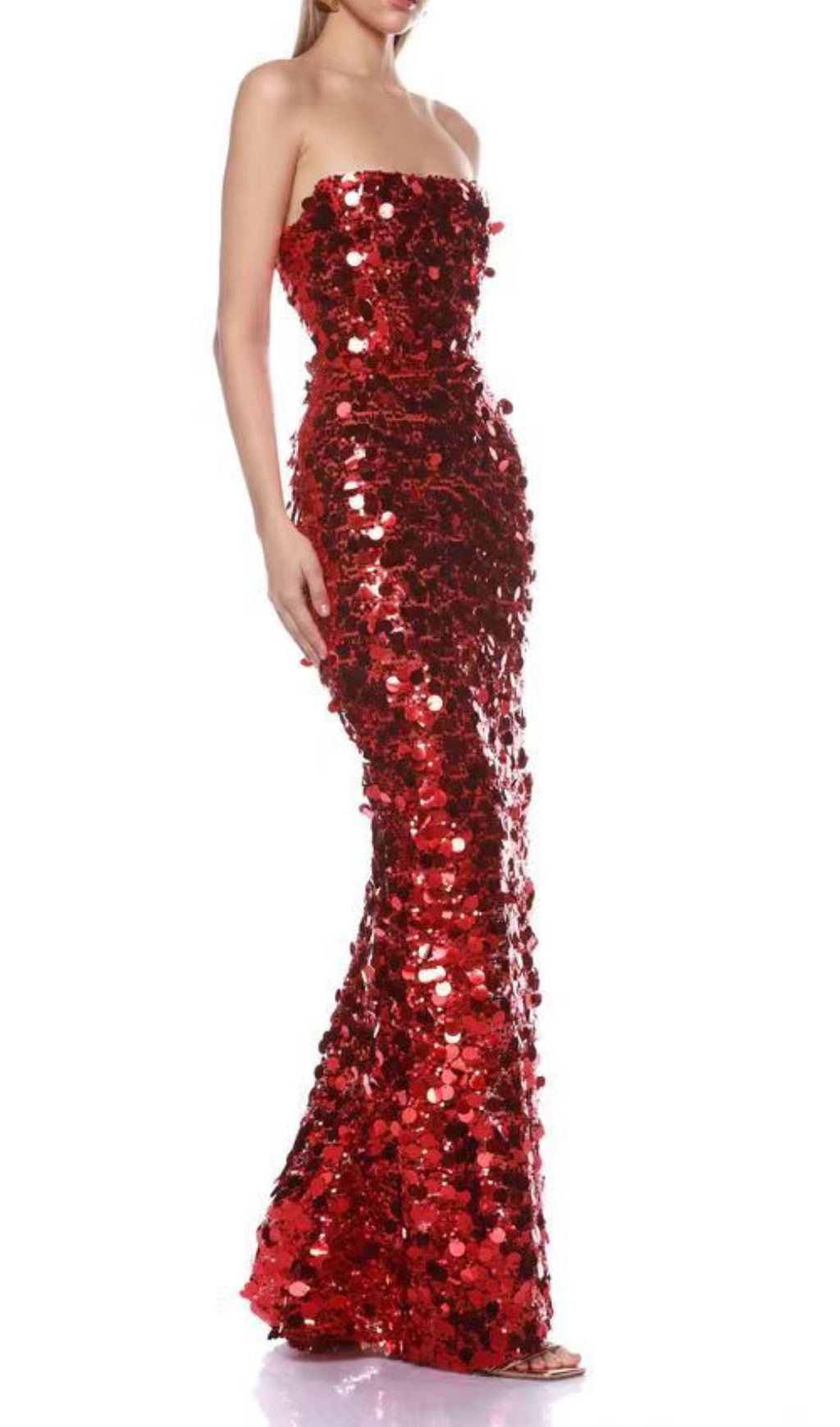 Jaya Red Strapless Sequin Maxi Dress | Unapologetic Glamour for Unforgettable Nights