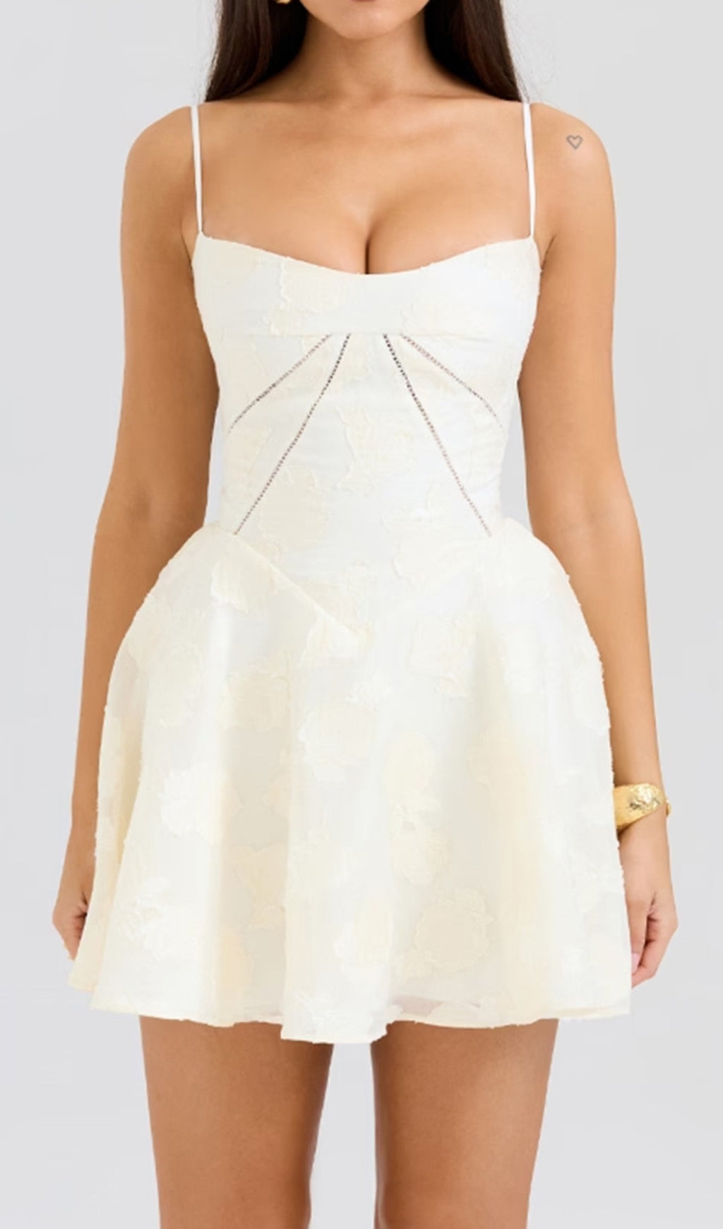 Didina White Lace-Up Mini Dress