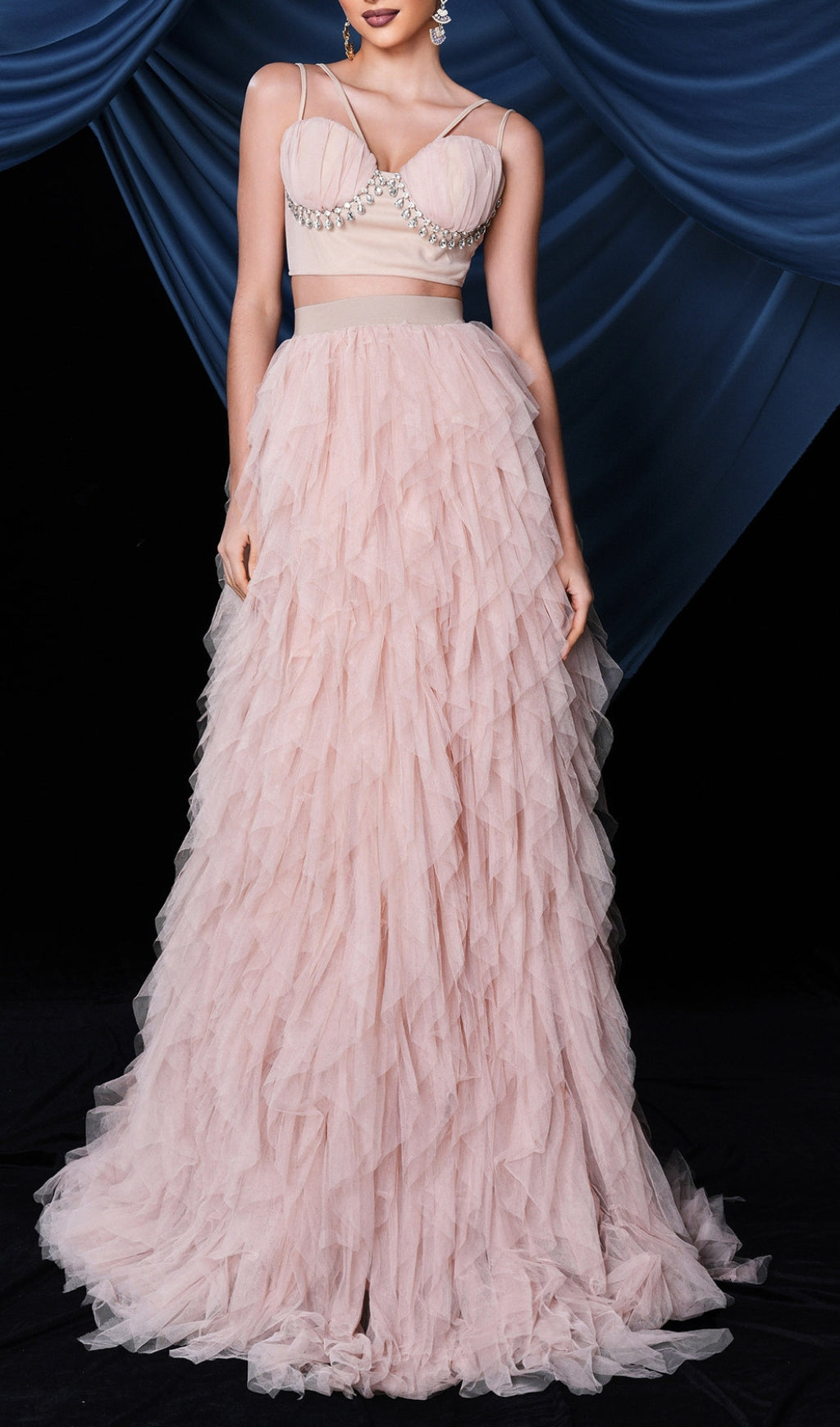 Blakely Crystal Mesh Two-Piece Set