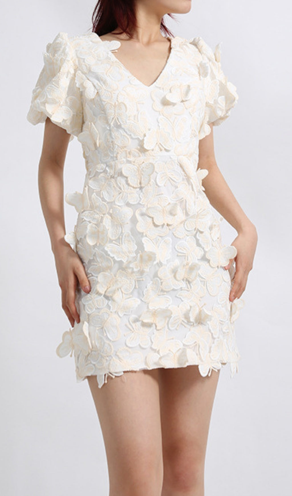 Eljah Butterfly Puff Sleeve Mini Dress