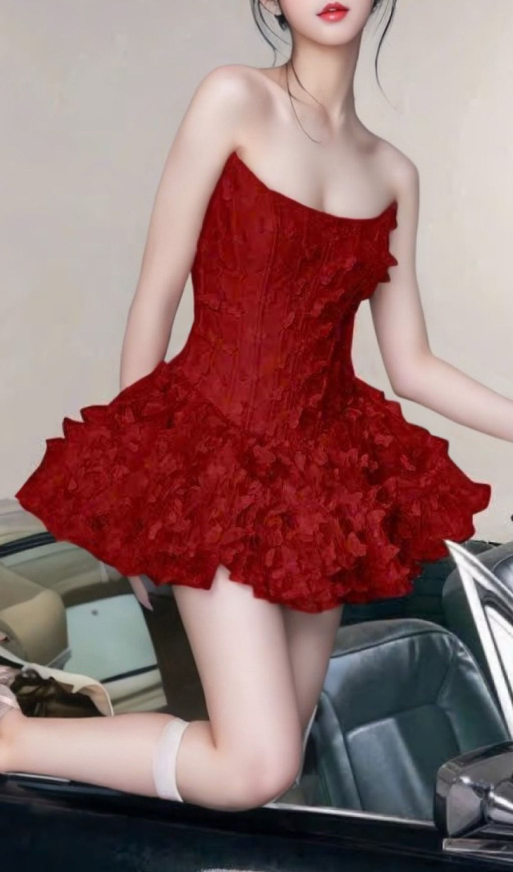 Jehanne Fiery Red Strapless Mini Dress | Glamorous Party & Date Night Statement