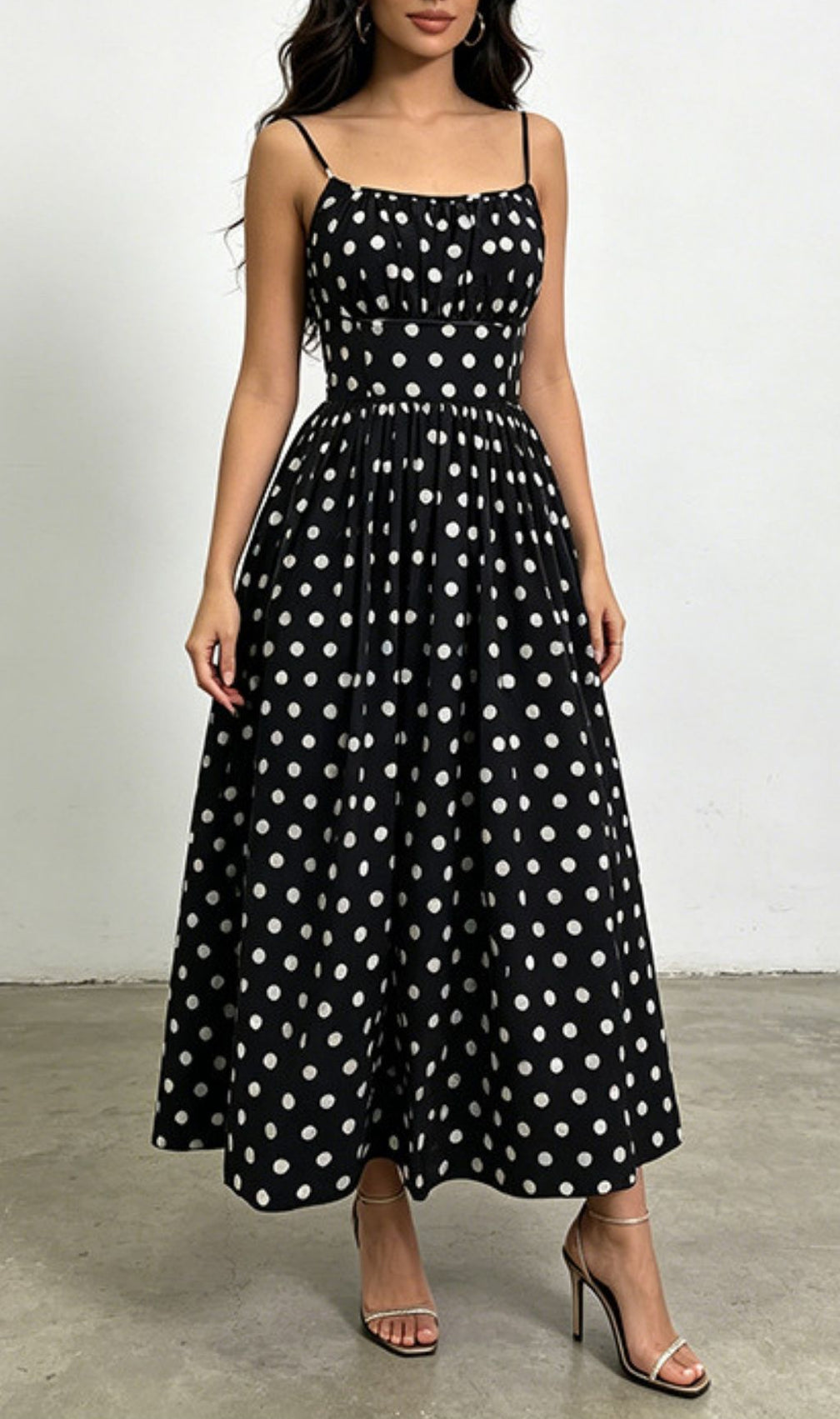 Klavdiya Strappy Dot Maxi Dress