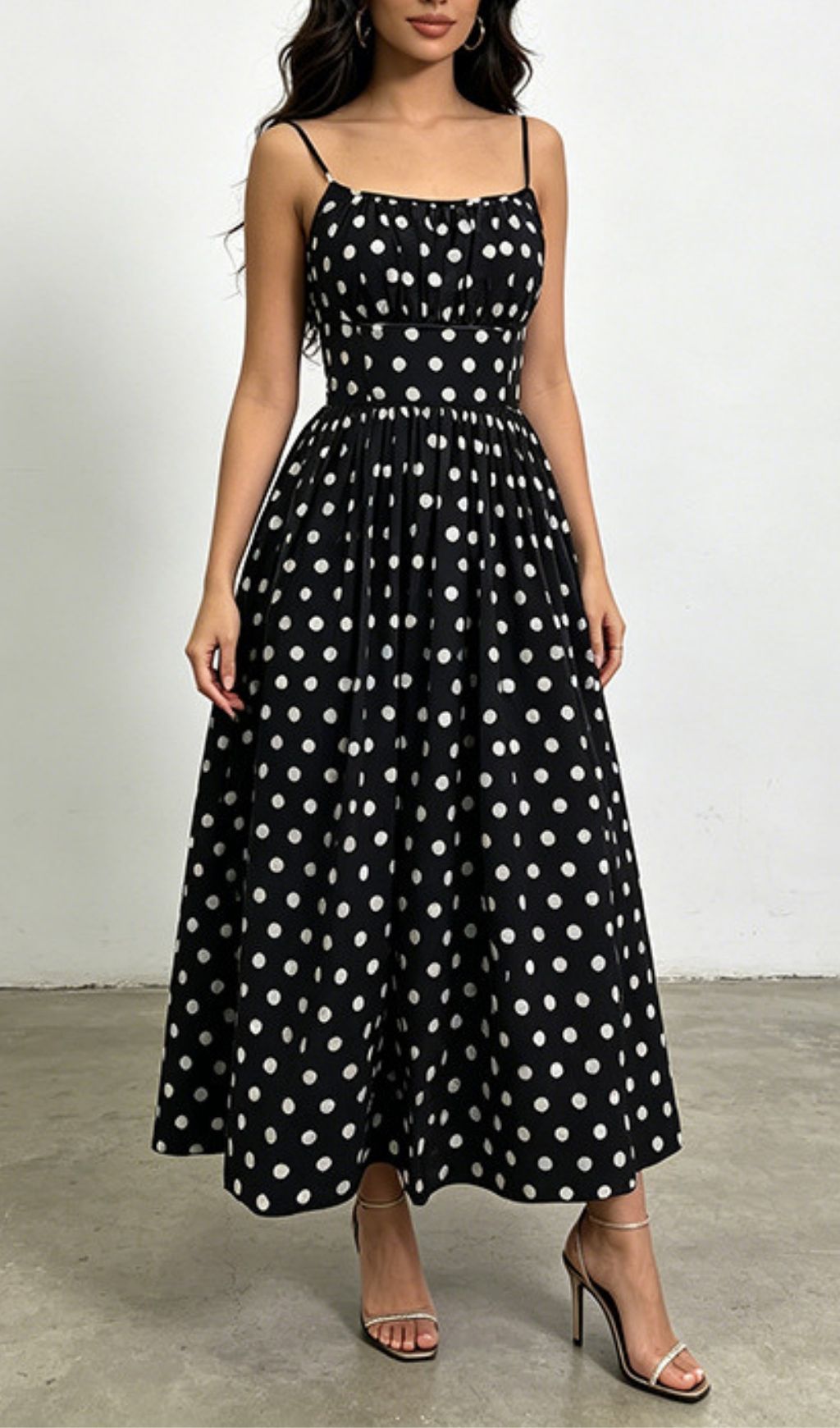 Klavdiya Strappy Dot Maxi Dress