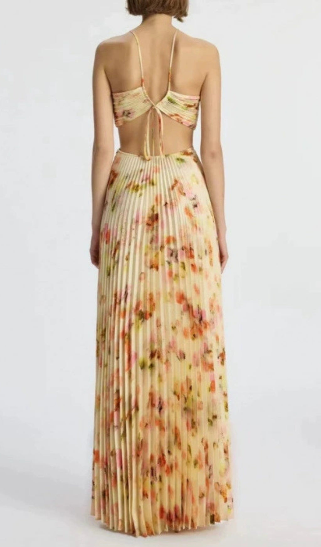 Elvan Printed Backless Maxi Dress