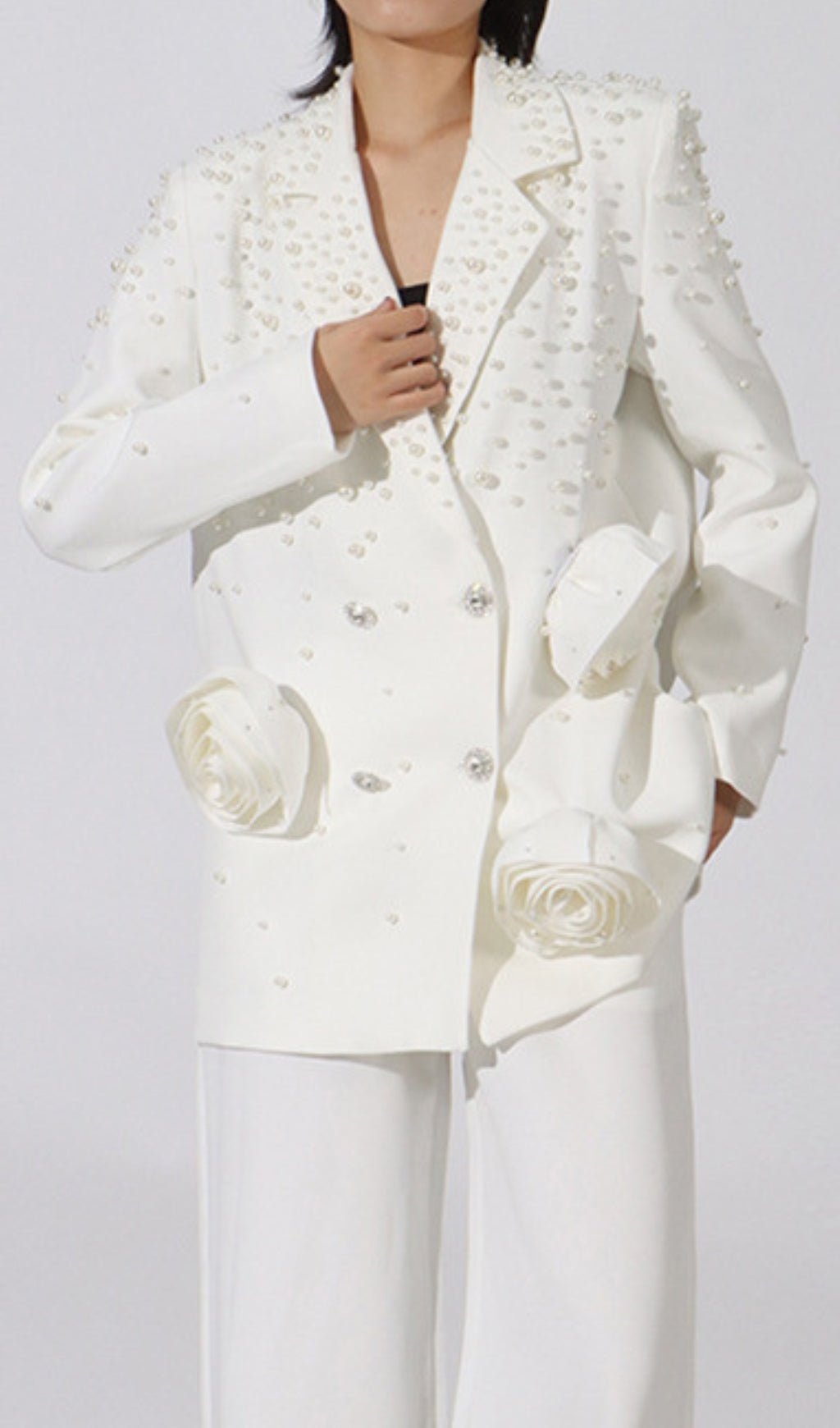 Elston Beaded Flower Blazer