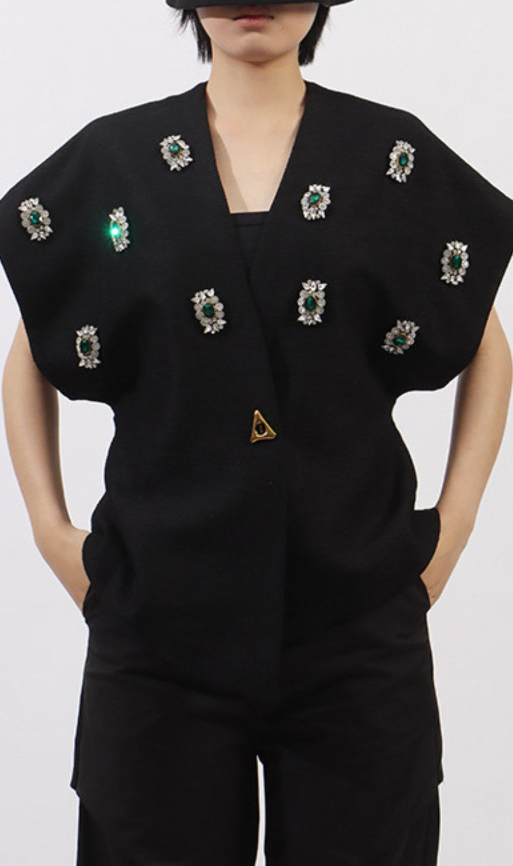 Gen Black Diamante Vest