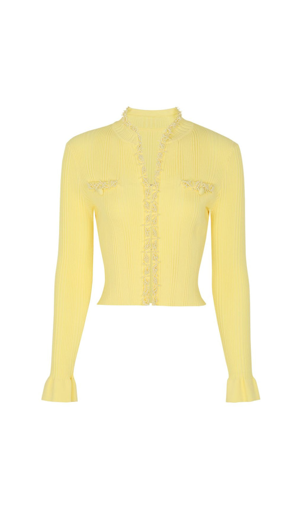 Buttery Yellow Ribbed Knit Cardigan & Mini Skirt Set - Chic 2-Piece Outfit