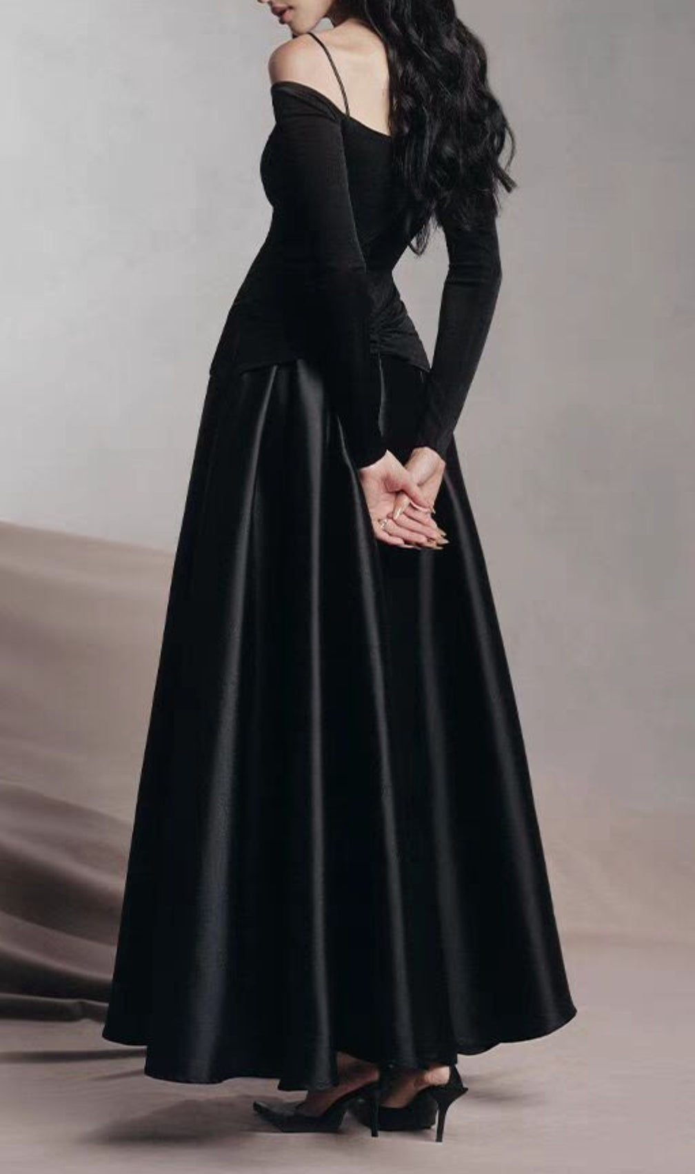 Cailin Long Sleeve Ruched Maxi Dress