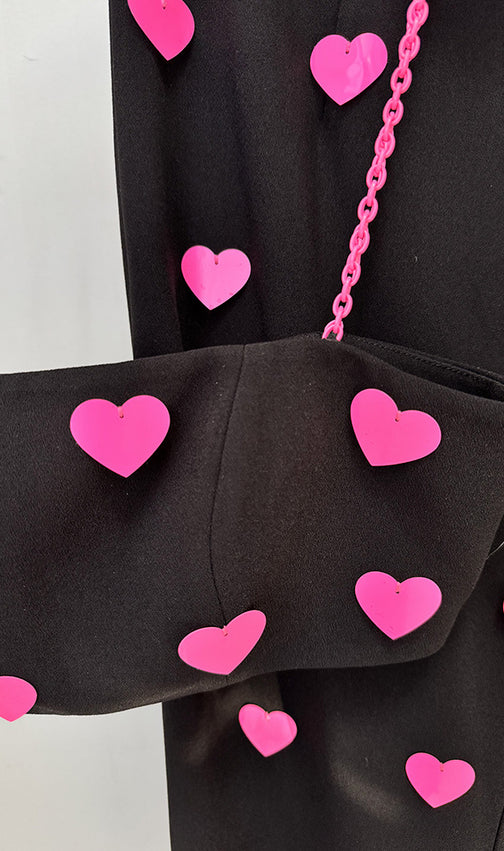 Clovia Pink Heart Embellished Top & Pants Set