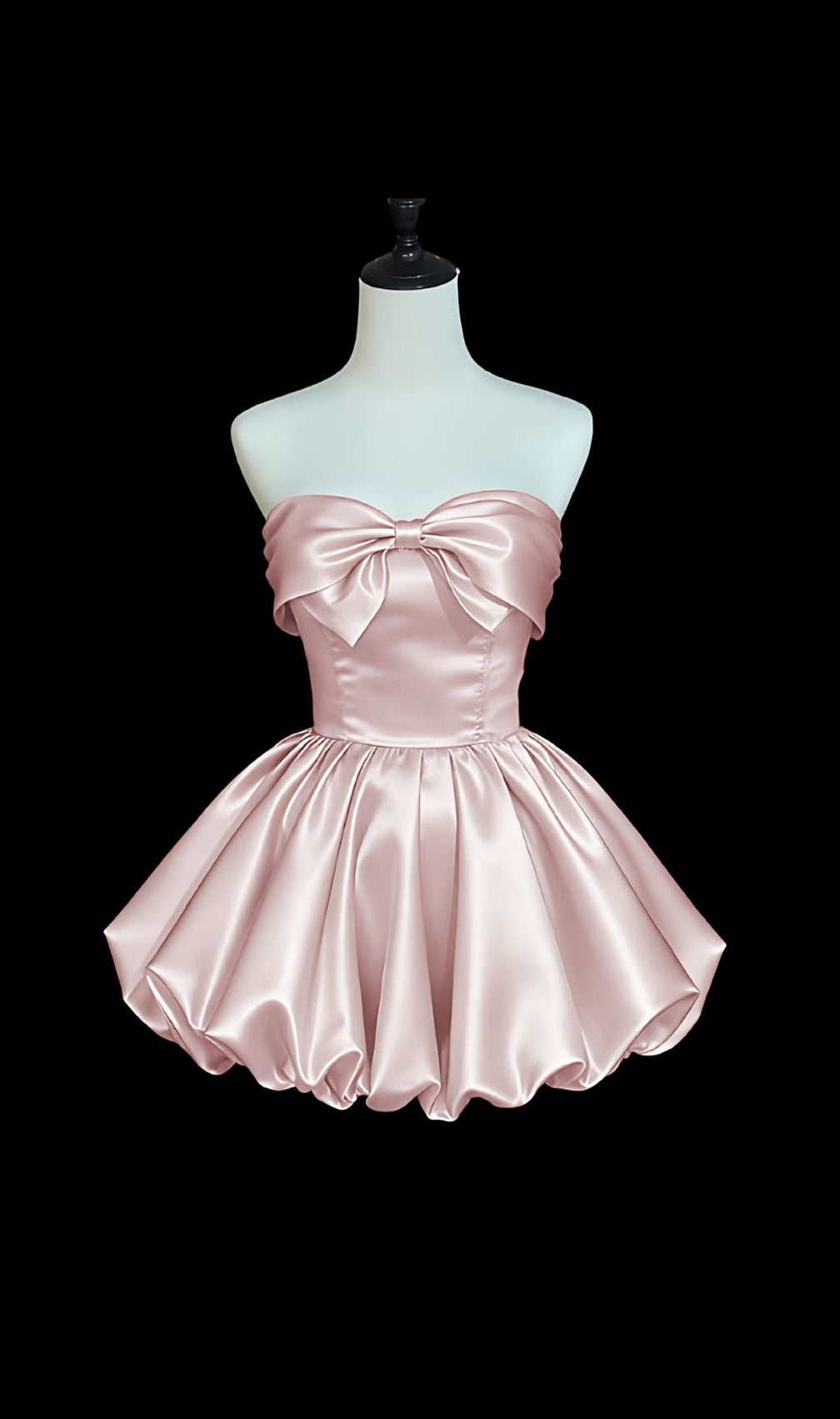 Ksena Pink Strapless Bow Mini Dress