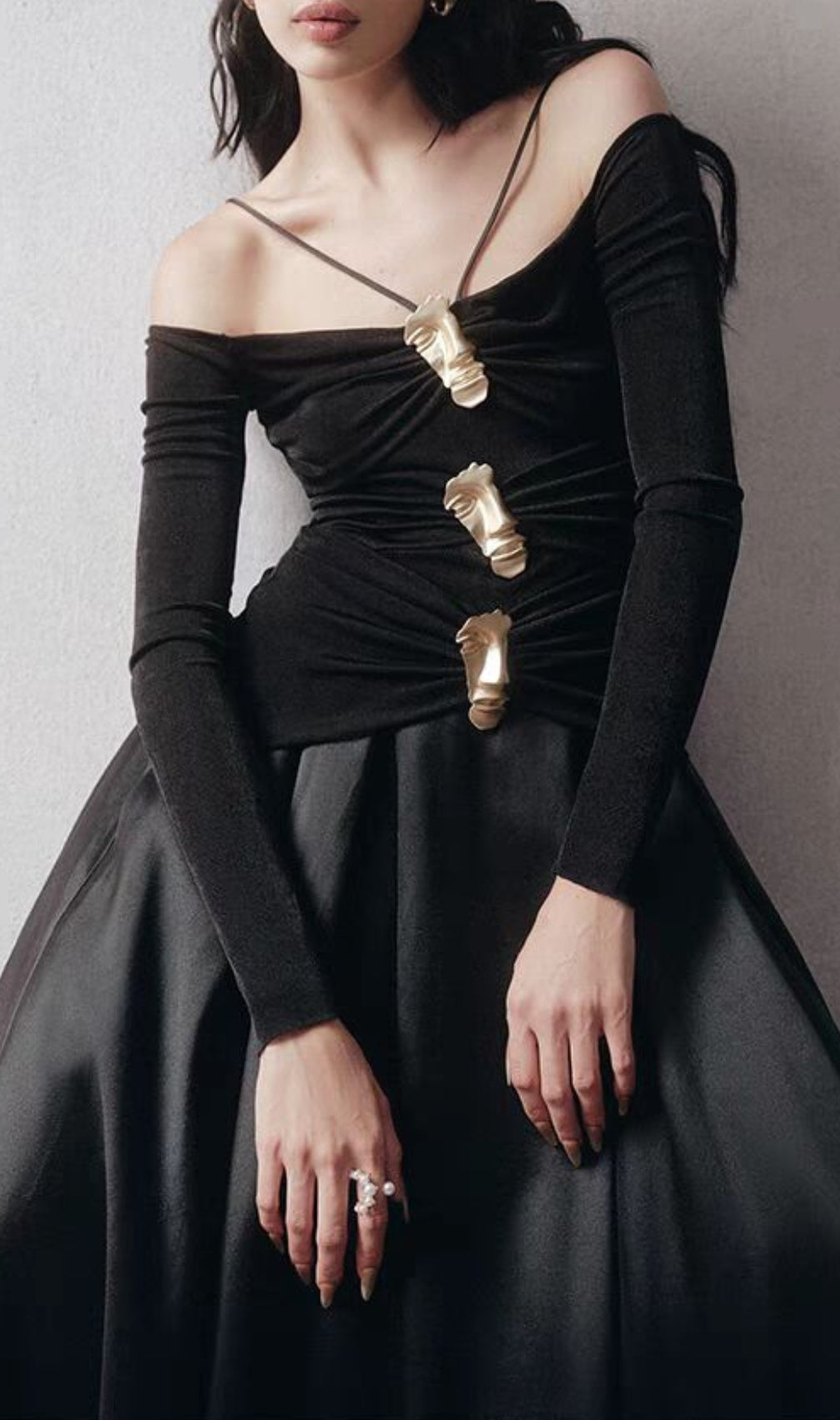 Cailin Long Sleeve Ruched Maxi Dress