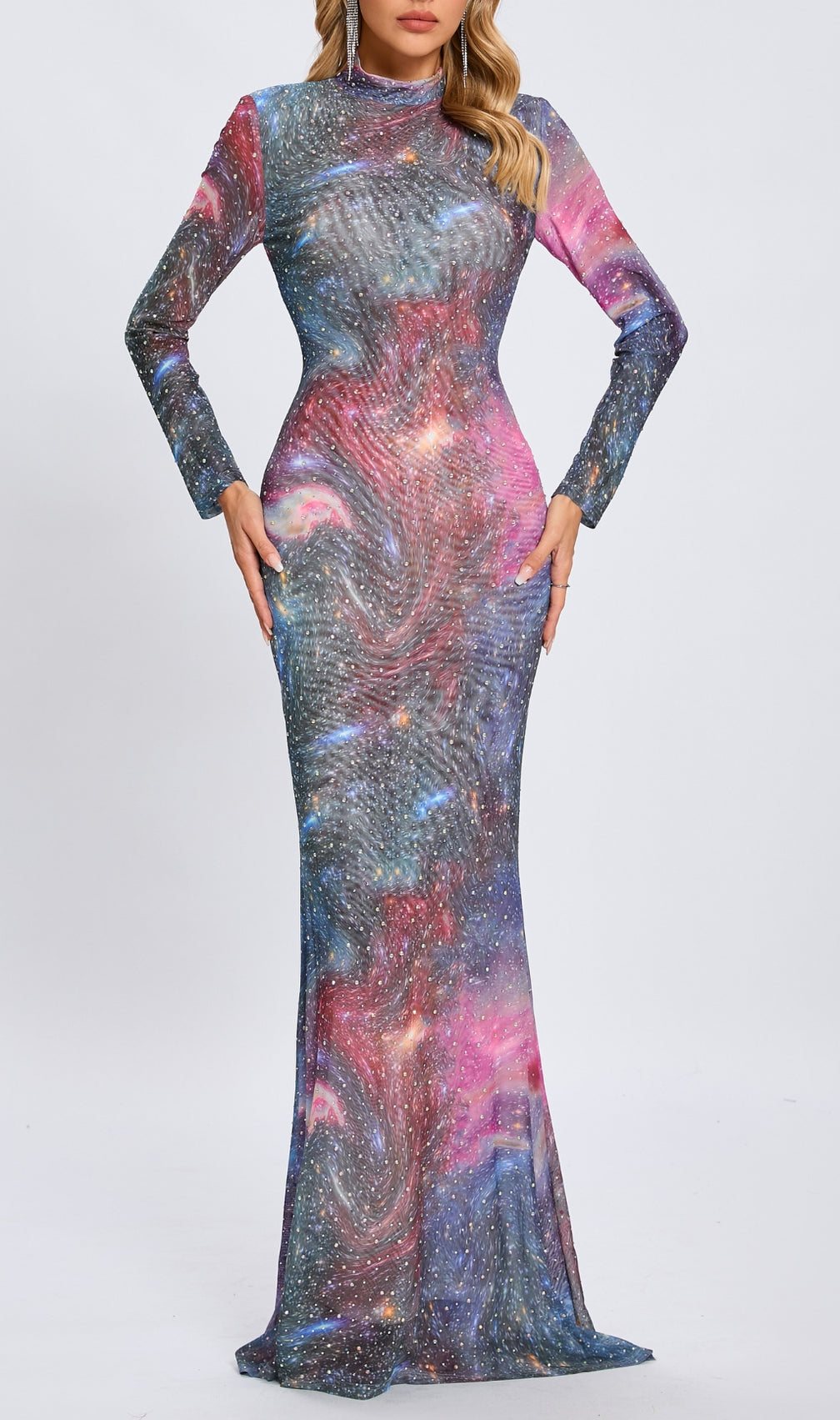 Casiphia Printed Hot Drill Maxi Dress