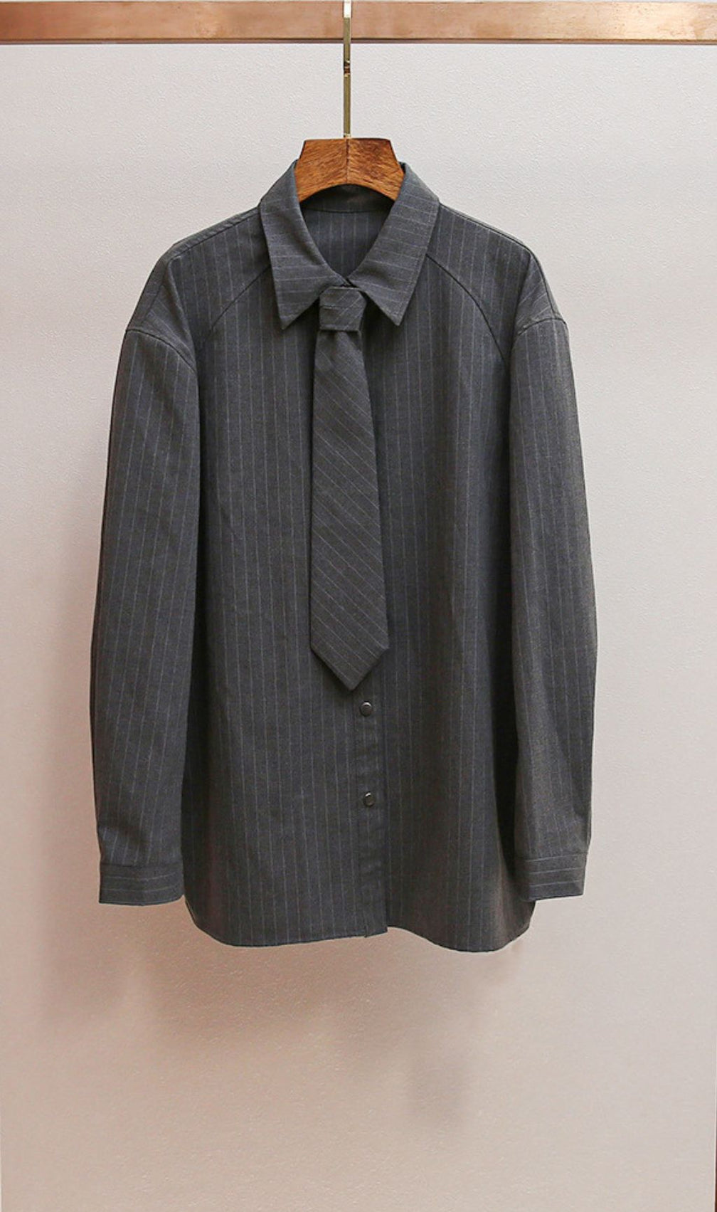 Rohit Pinstripe Tie-Neck Blouse - Effortless Chic for Women