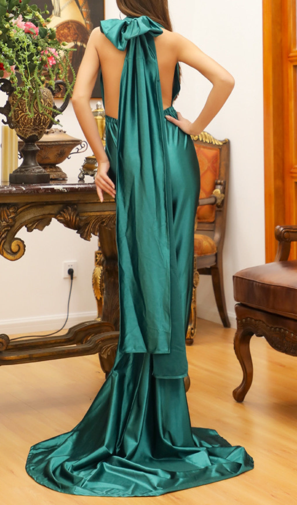 Celeste Halter Backless Maxi Dress