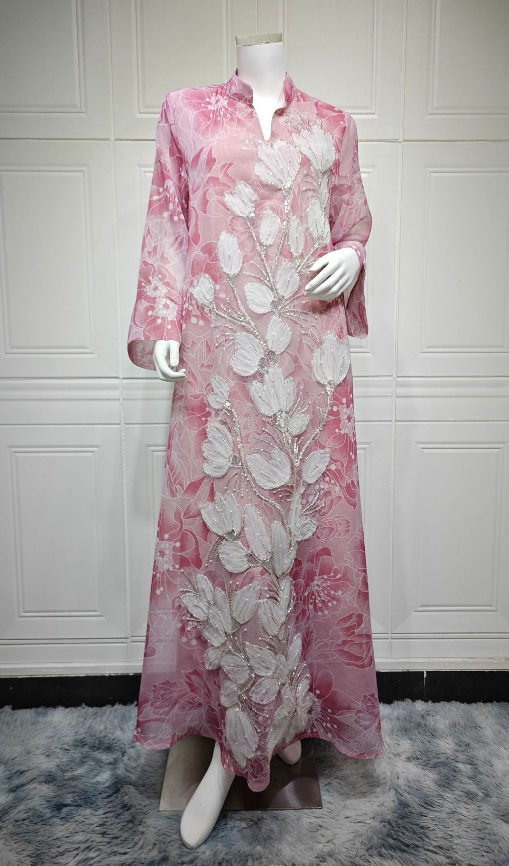 Kona Floral Sequin Embellished Maxi Dress
