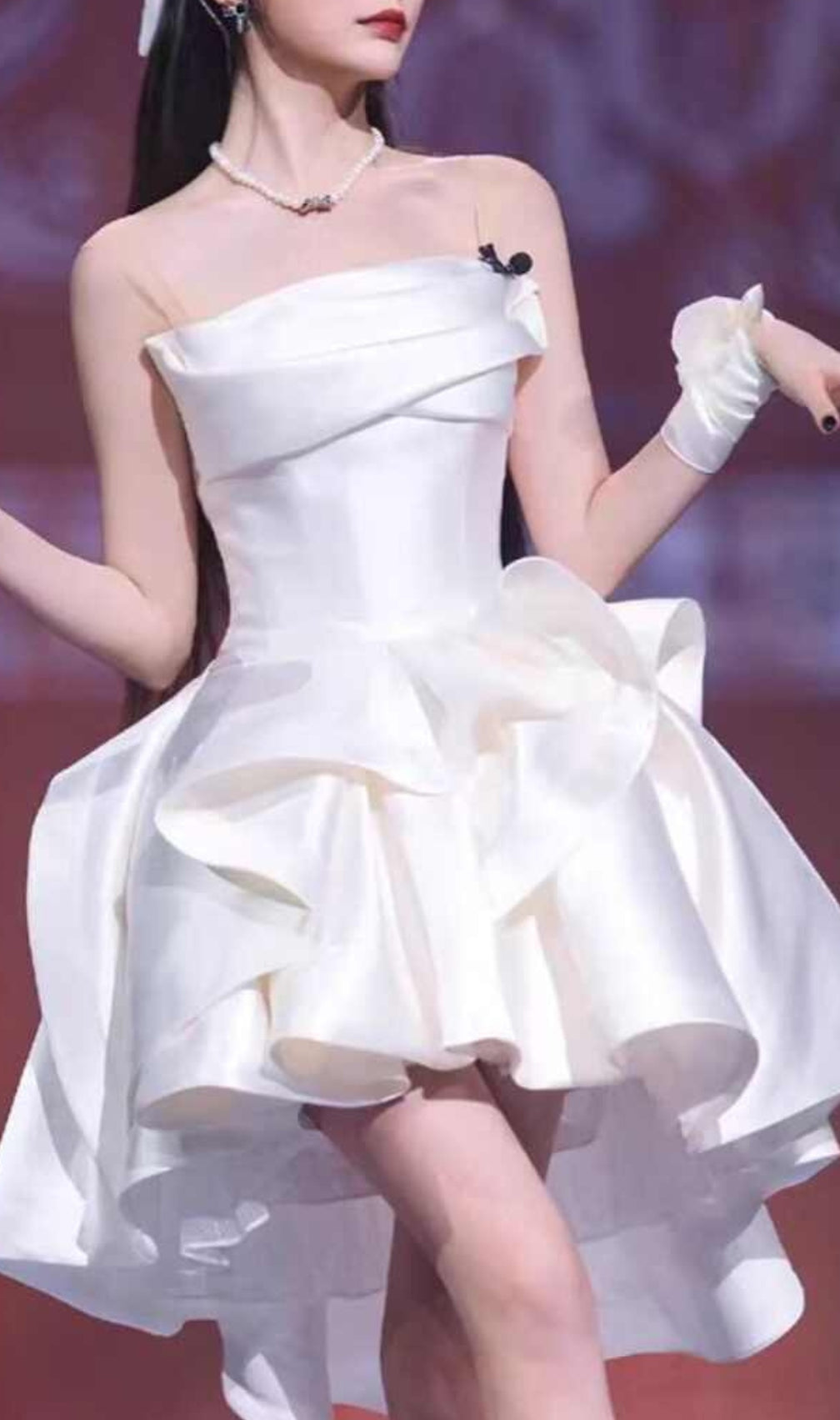 Beste White Strapless A-Line Mini Dress