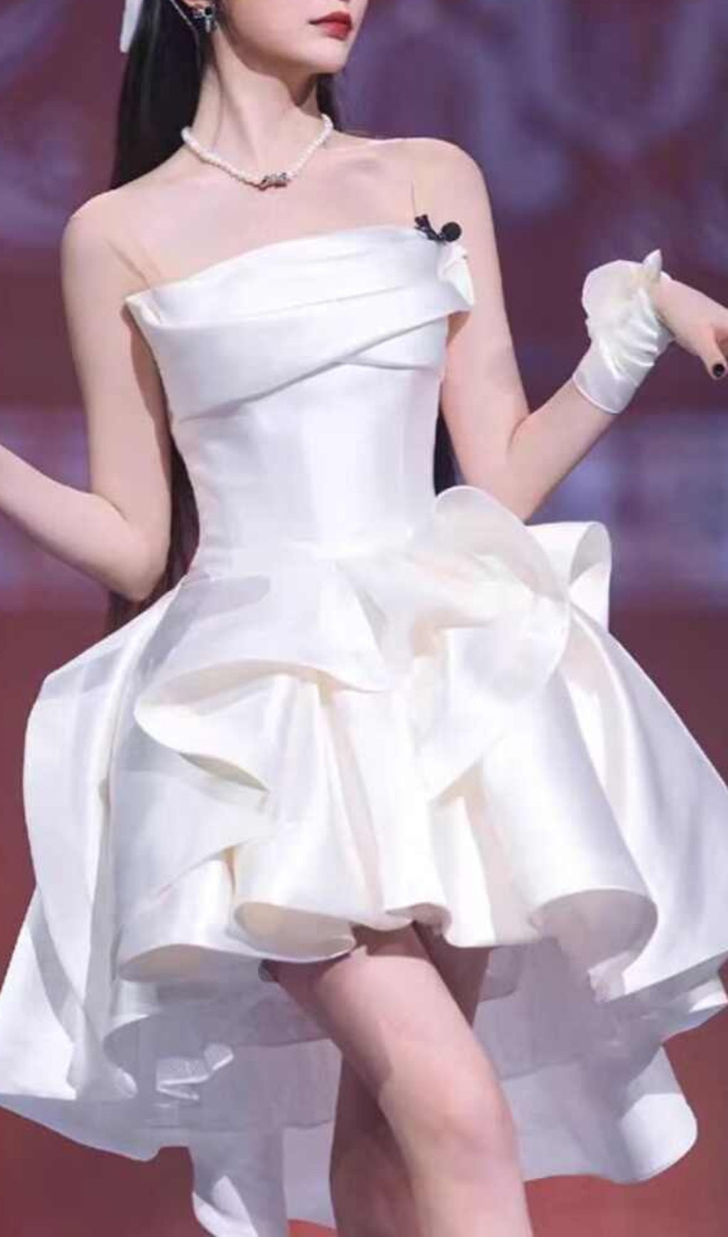 Beste White Strapless A-Line Mini Dress