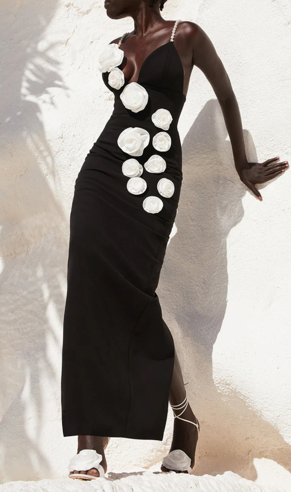 Alanna 3D Flowee Pearl Maxi Dress
