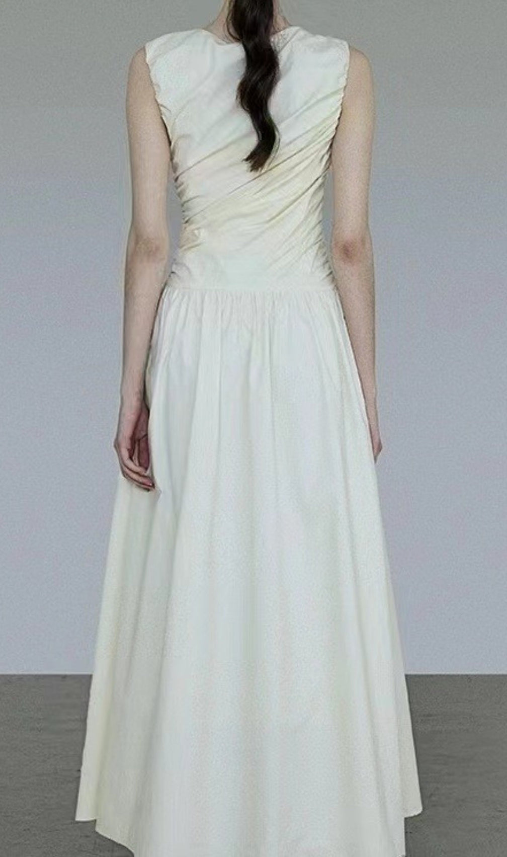 Atalaya White Ruched Maxi Dress