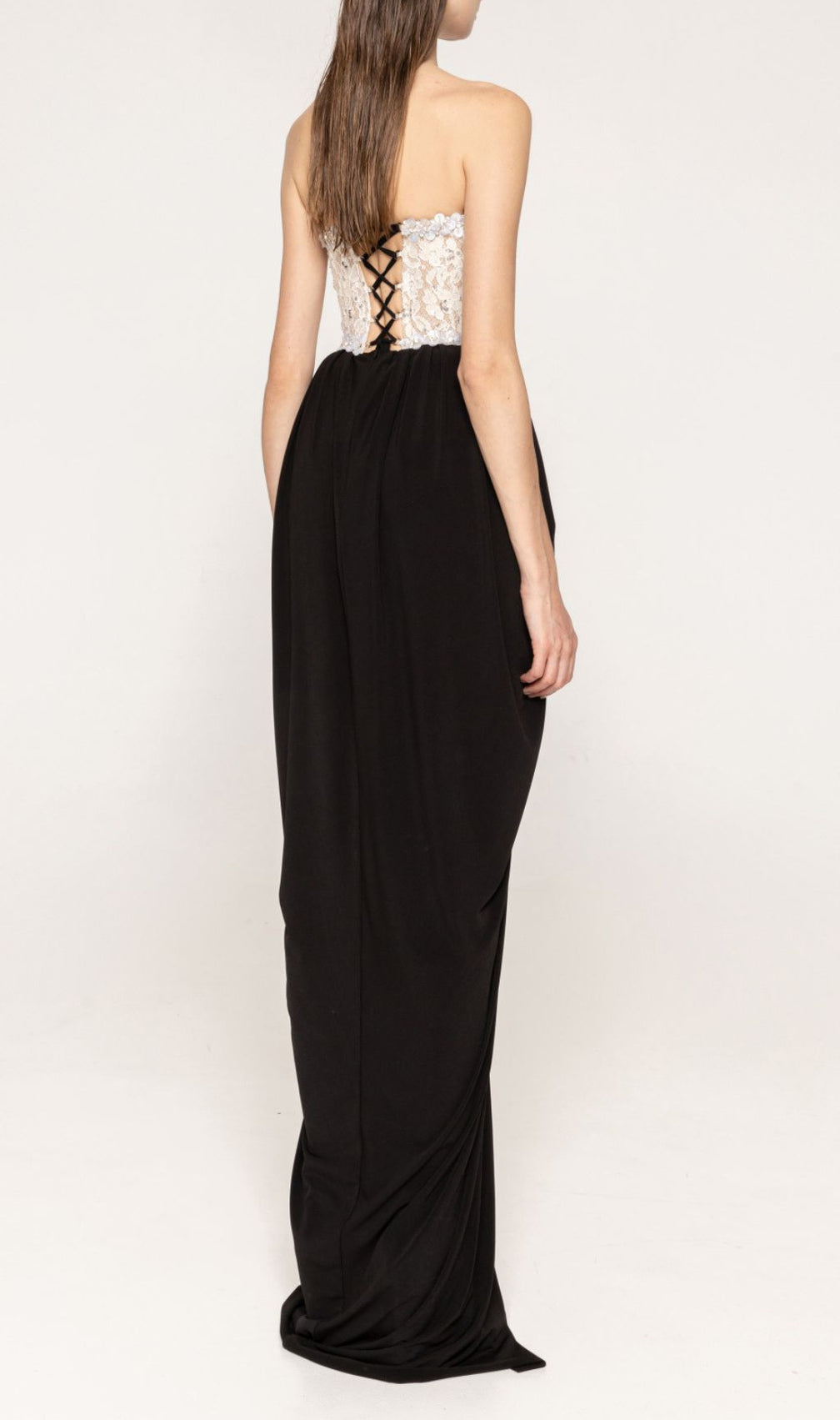 Jordy Strapless Beaded Lace Maxi Dress: Elegant Evening Gown for Special Occasions