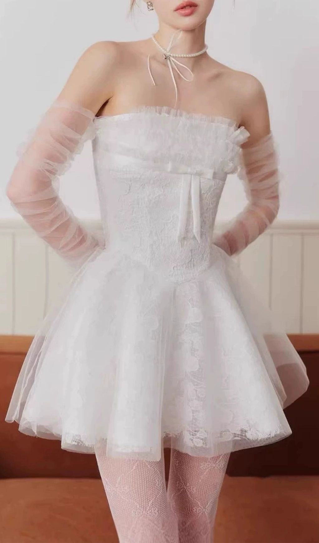 Karah White Off-Shoulder Lace Mini Dress | Dreamy Bridal & Chic Party Ready
