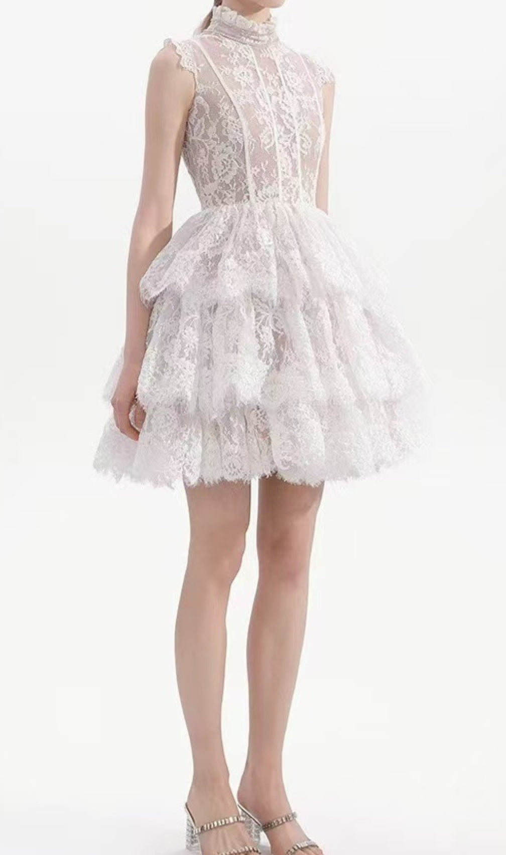 Estevão White Lace Mini Dress