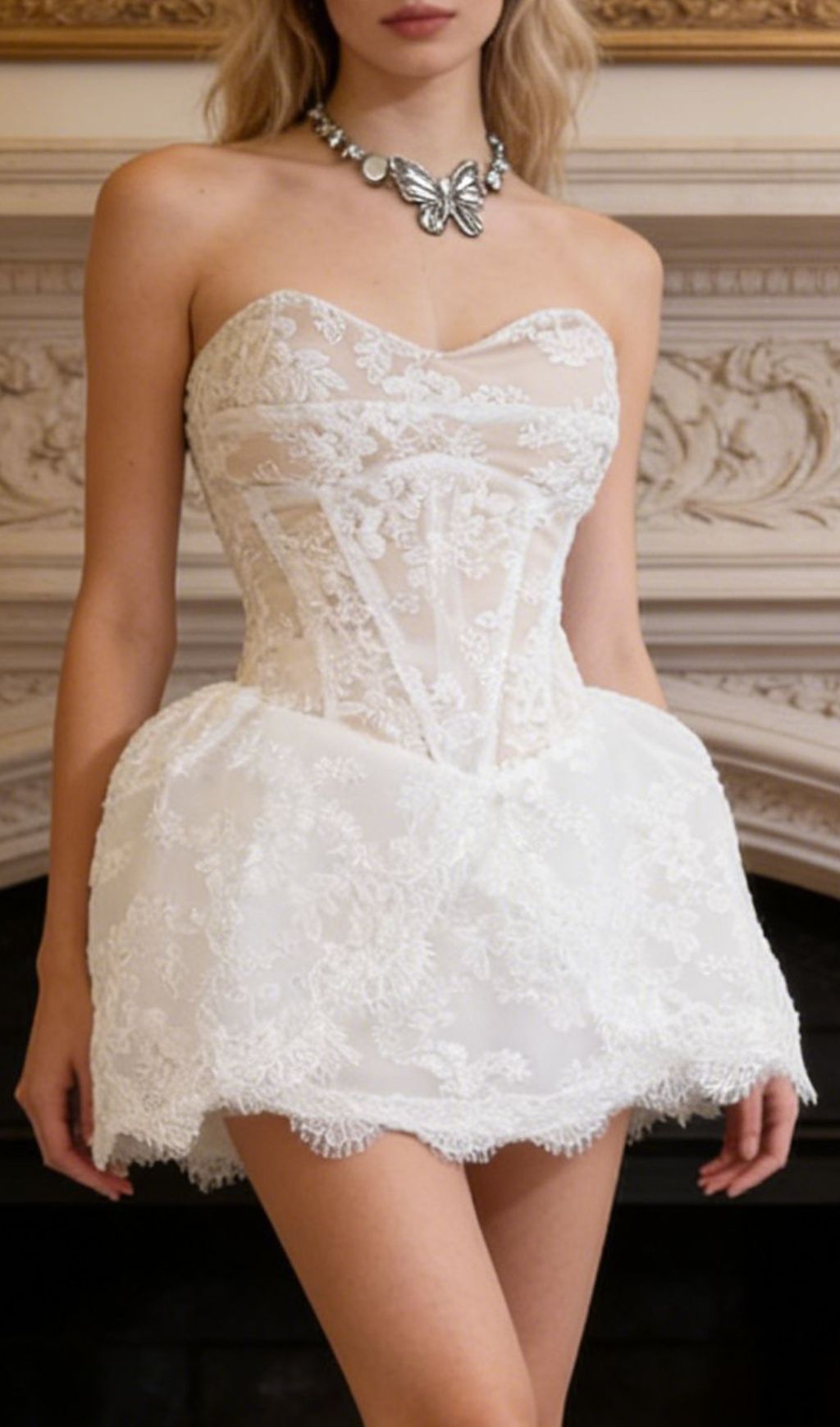 Kadi Pink Lace Strapless Mini Dress: Elegant & Flirty for Parties & Dates