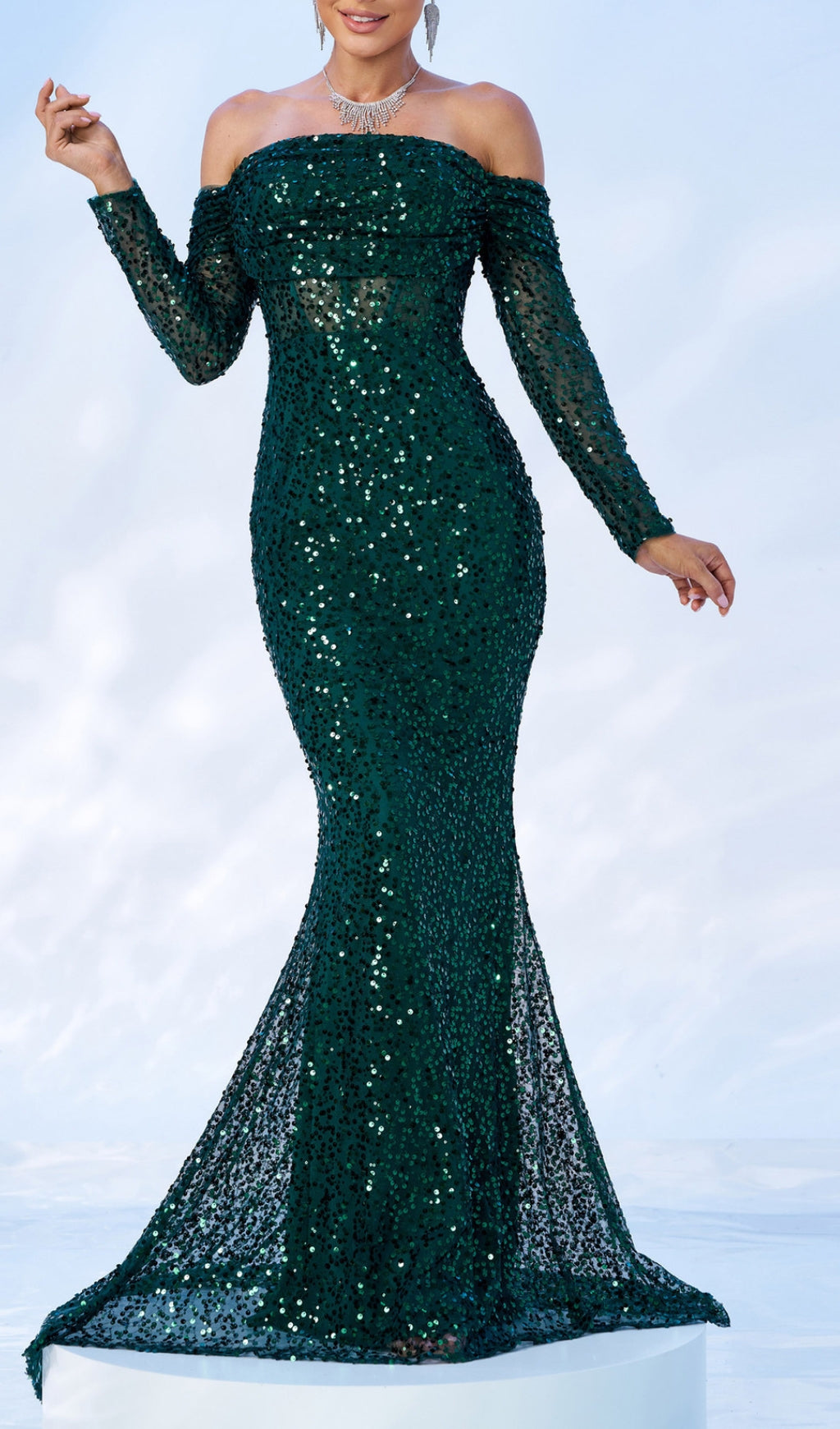 Corbett Green Off-Shoulder Maxi Dress