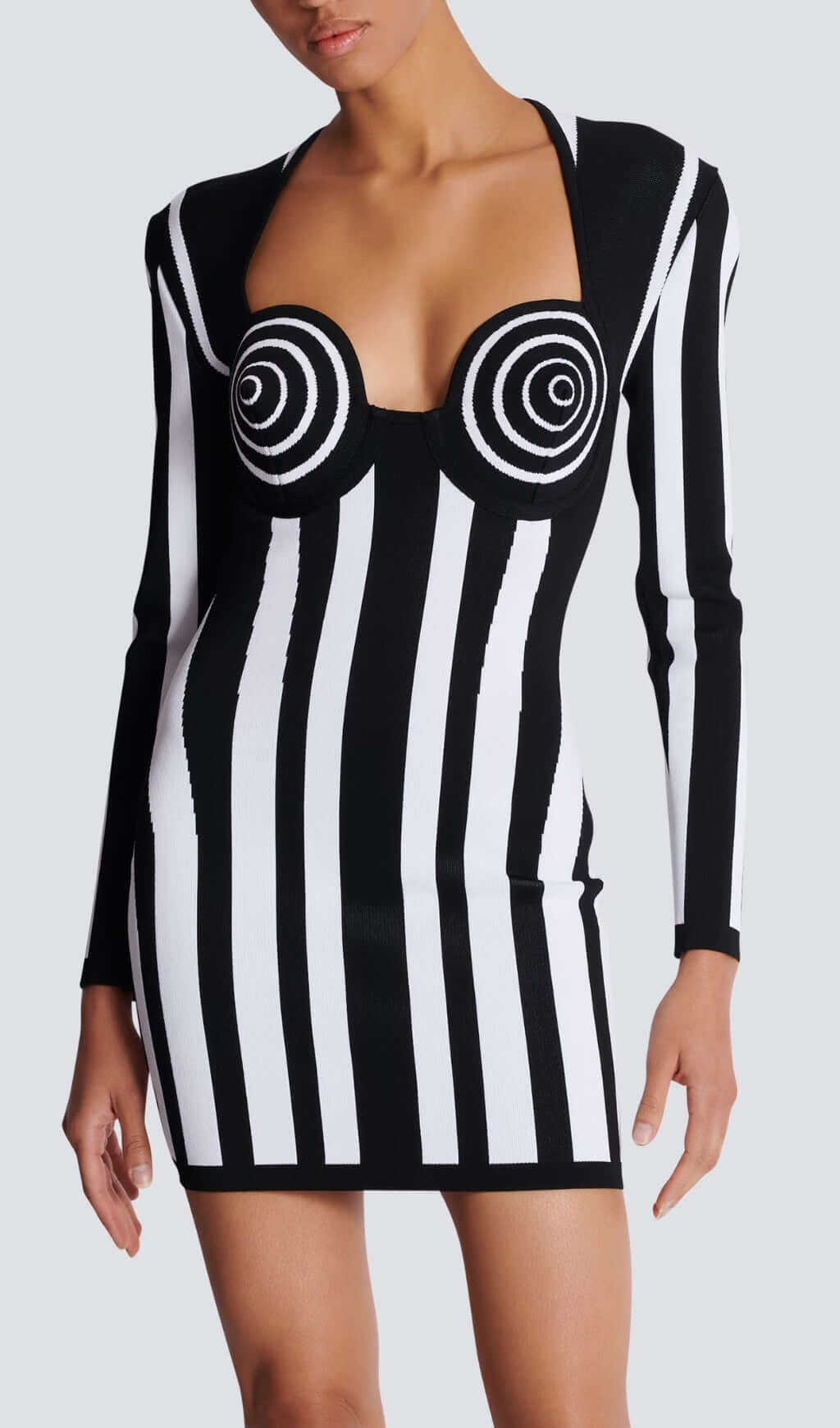 Bernd Stripes Long Sleeve Bandage Mini Dress