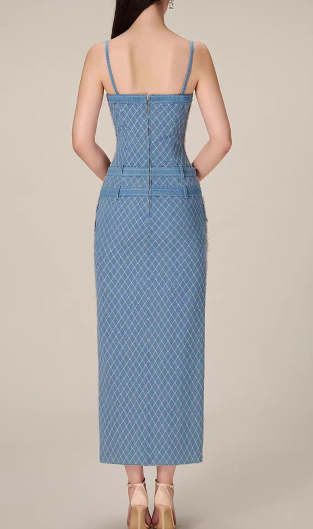 Celina Blue Denim Midi Dress