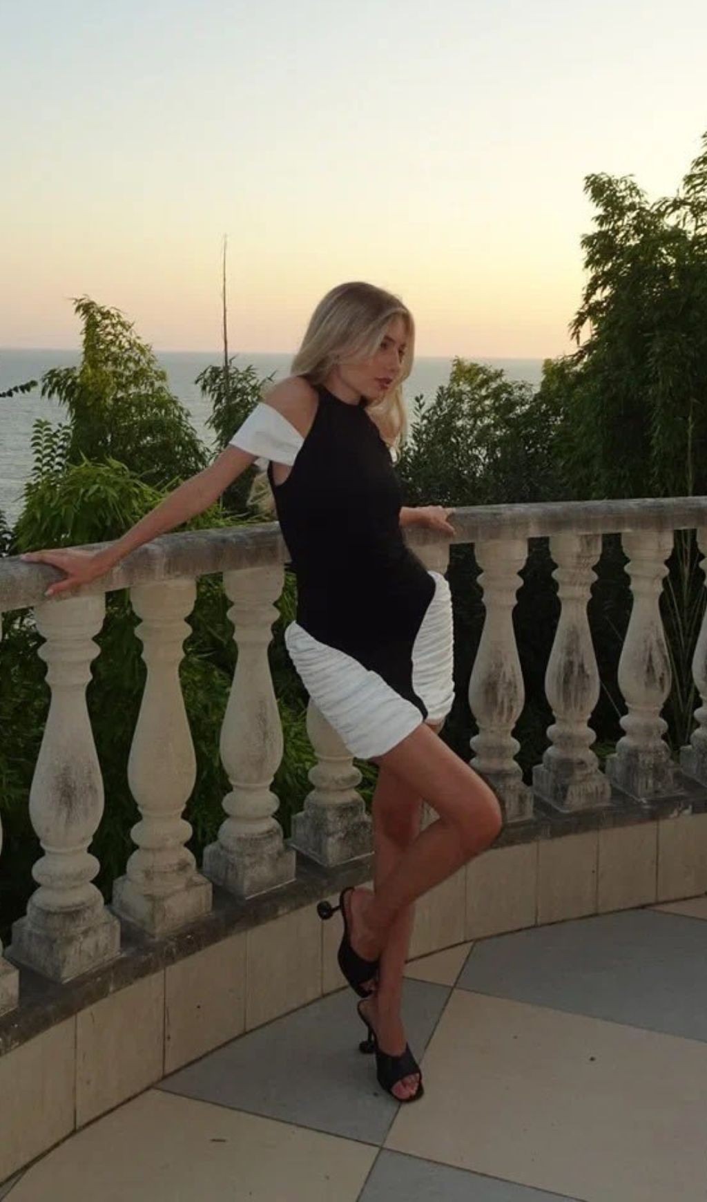 Hesperia Halter Ruched Mini Dress - Two-Tone Bodycon Glamour