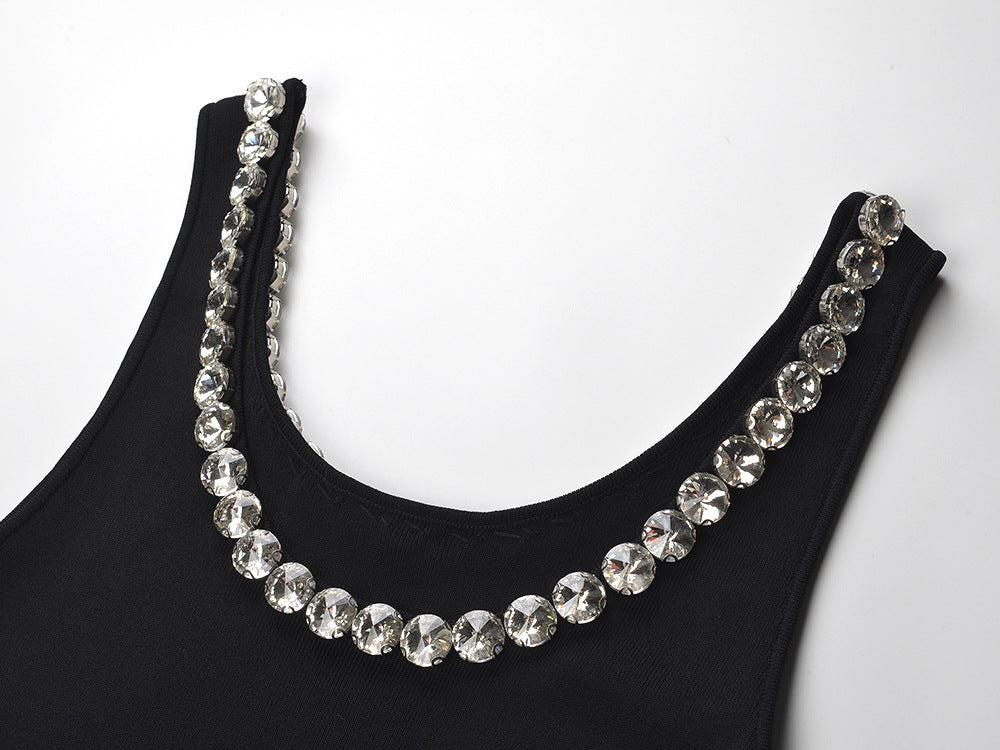 Nelya Embellished Knit Mini Dress - Sparkle & Chic Little Black Dress