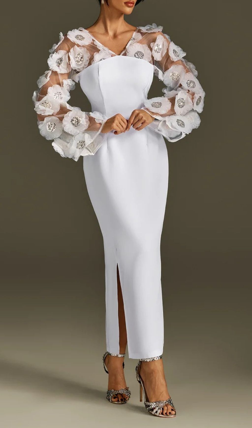 Rosaire Glimmering Floral Sequin Maxi Dress - Elegant Evening Gown