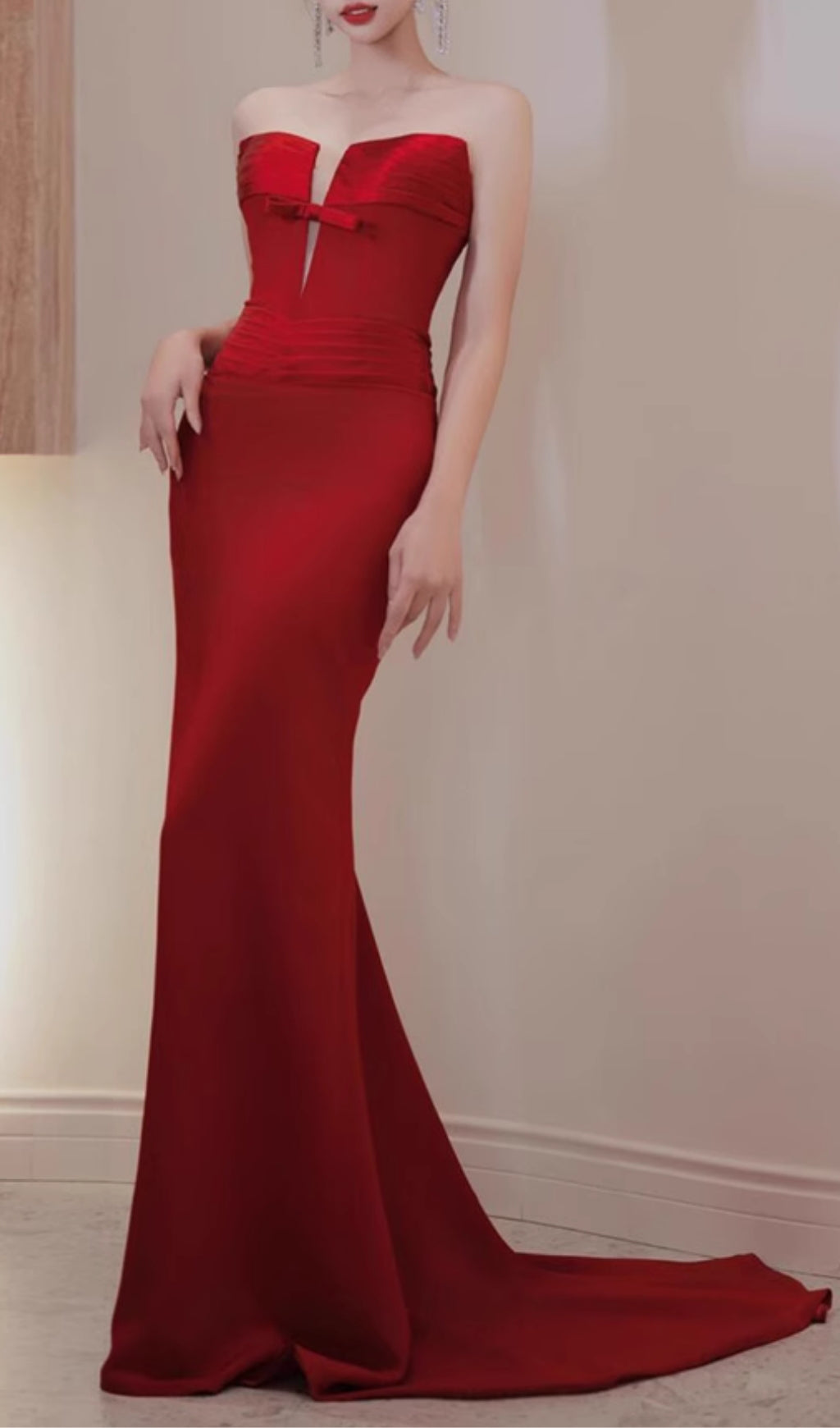 Edimeia Red Strapless Maxi Dress