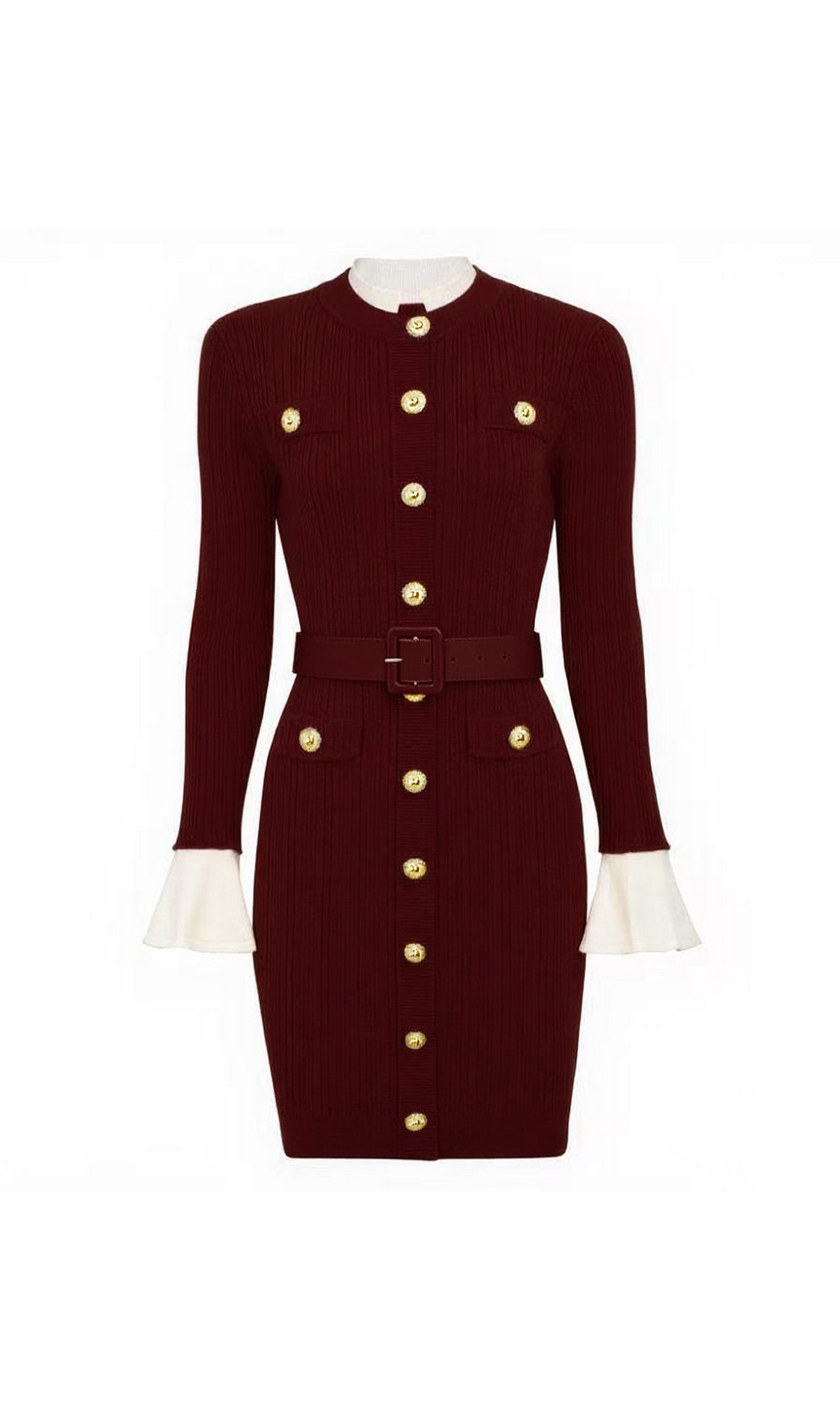 Heather Knit Long Sleeve Mini Dress