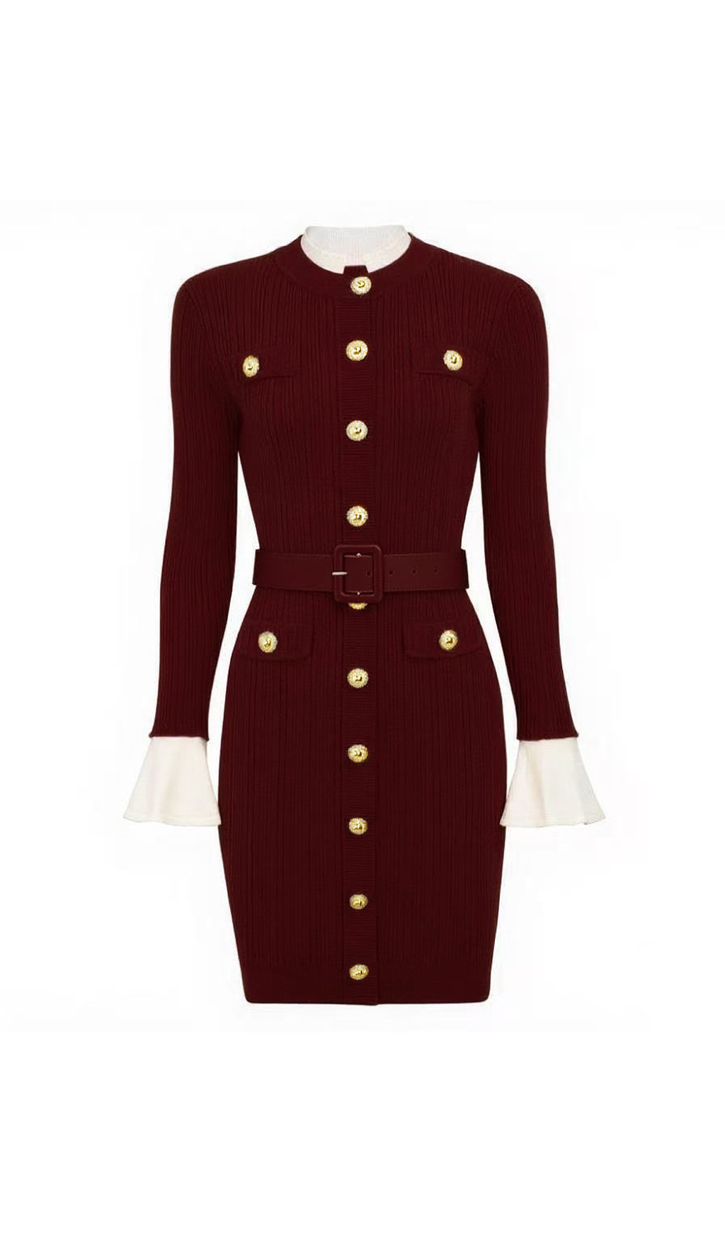 Heather Knit Long Sleeve Mini Dress