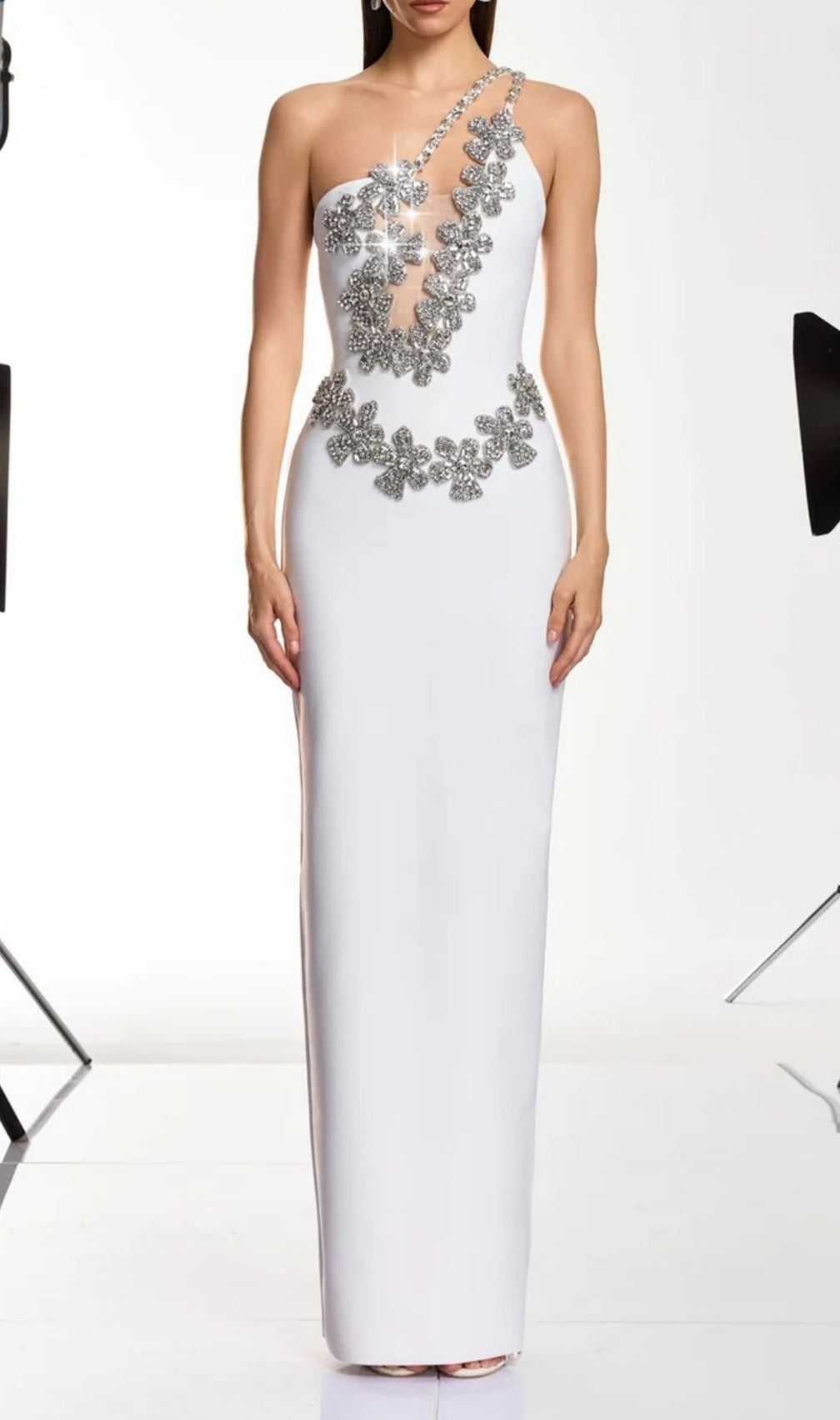 Sirel Diamond Flower Bandage Maxi Dress