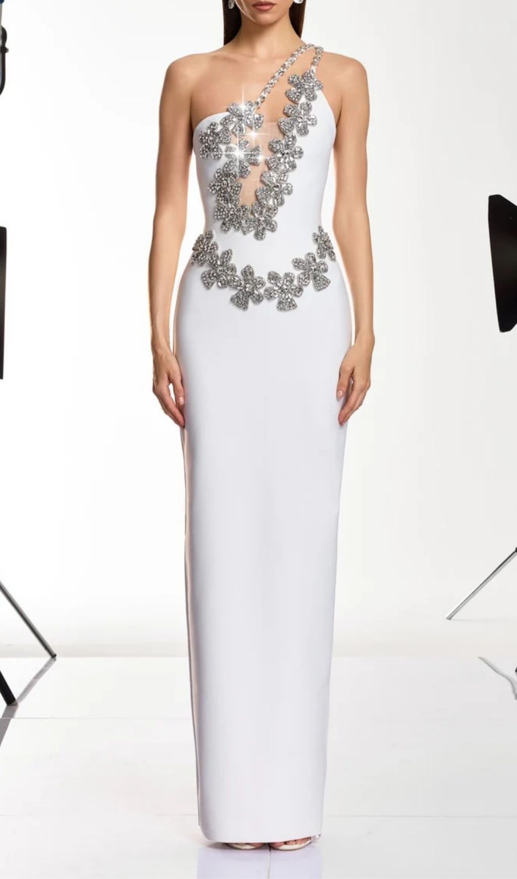 Sirel Diamond Flower Bandage Maxi Dress