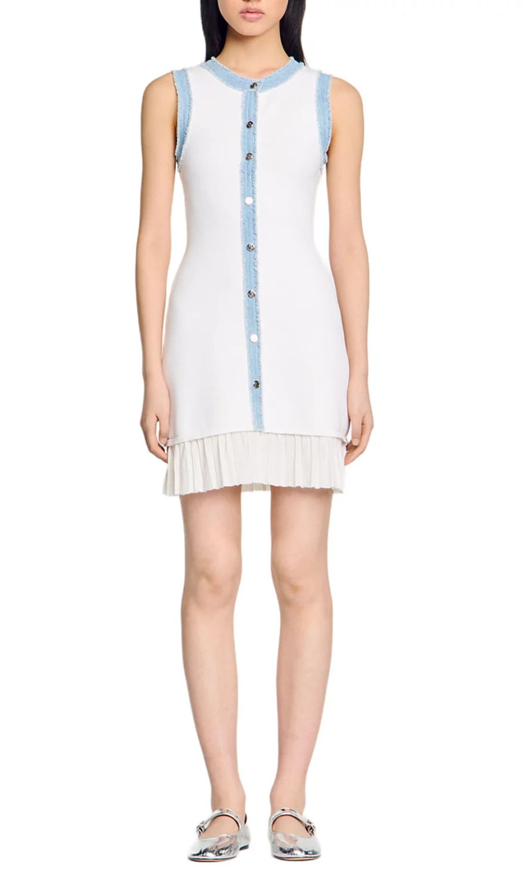 Short Knit Dress with Ruffles