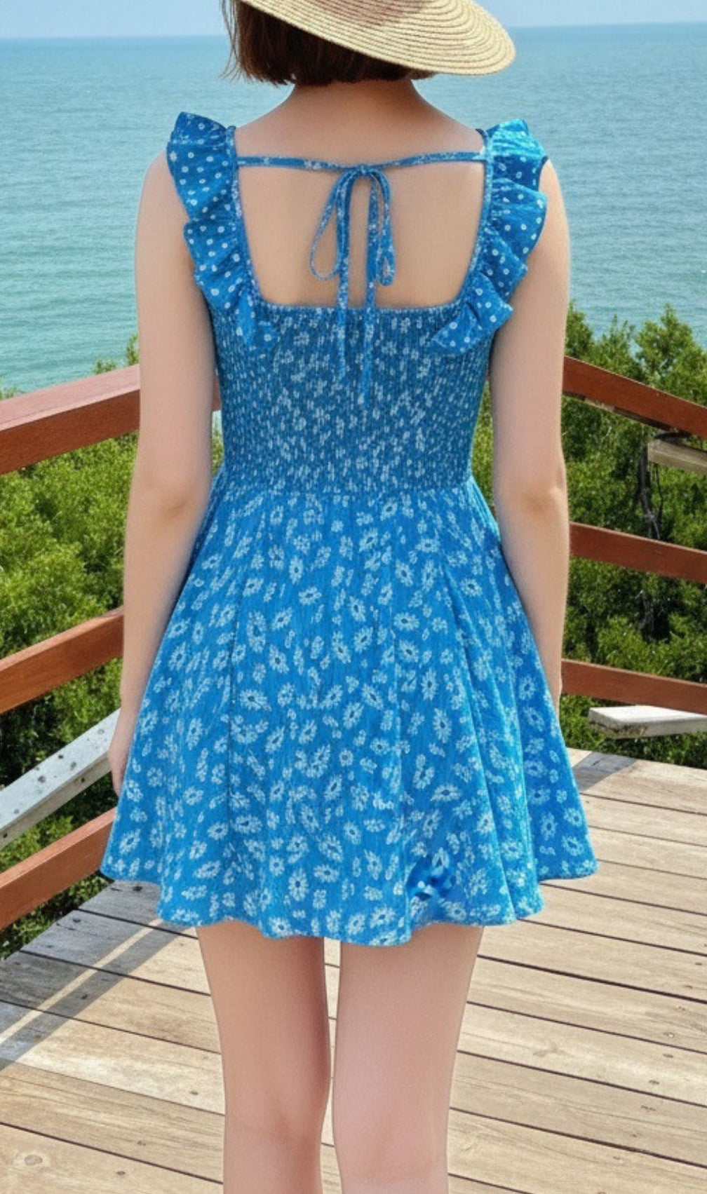 Jalena Blue Floral Mini Dress | Effortless Summer Sundress for Women