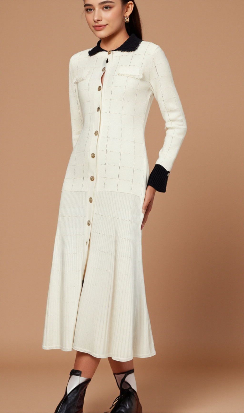Clémence semi-sheer pleated top & skirt matching set