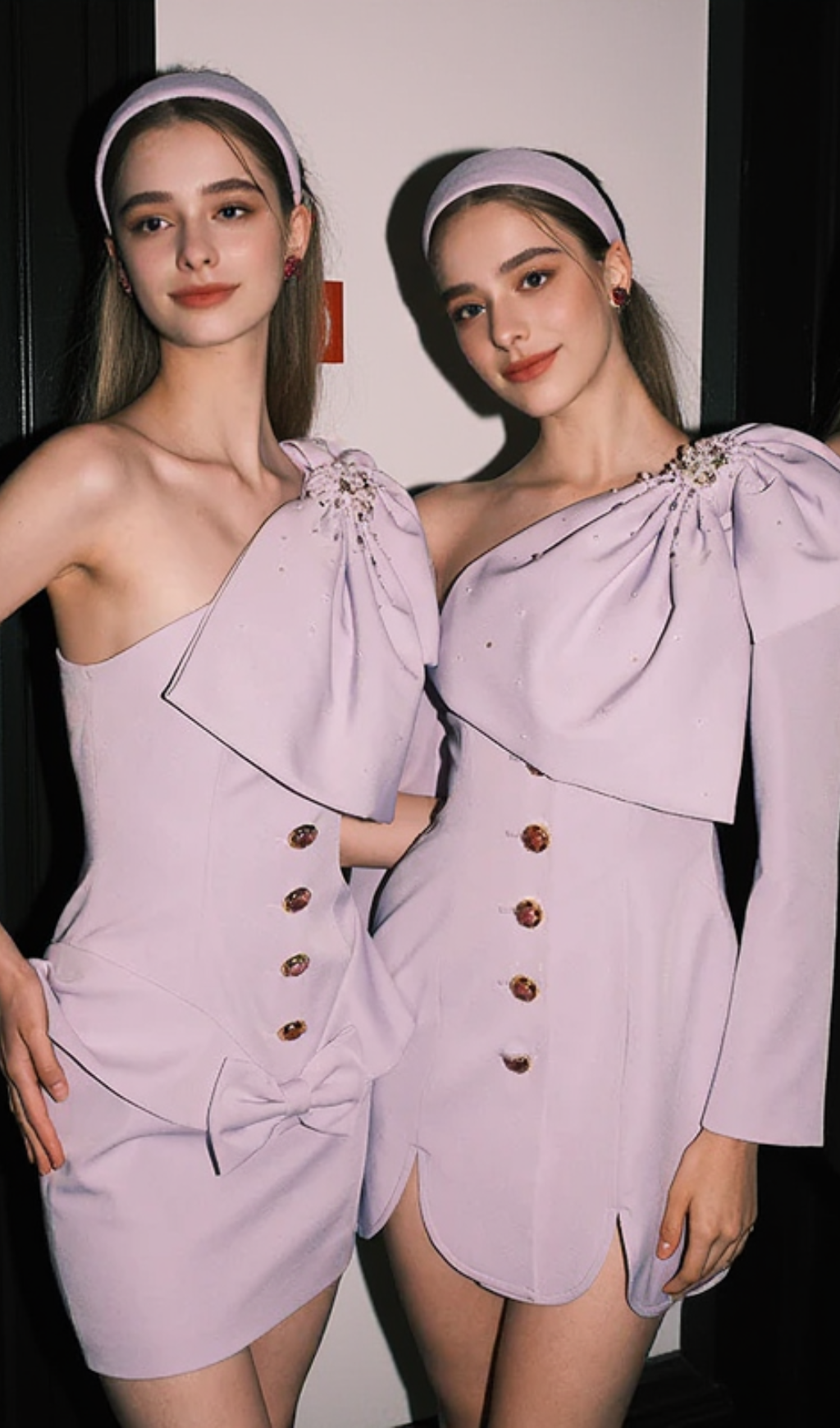 bowknot embellished mini dress in purple